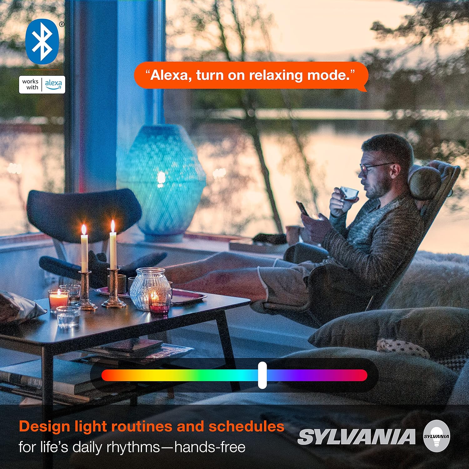 Sylvania – Bombilla LED de malla inteligente, bombilla LED de malla Bluetooth, compatible con Alexa y Google Home, A19, equivalente a 60 W, E26,