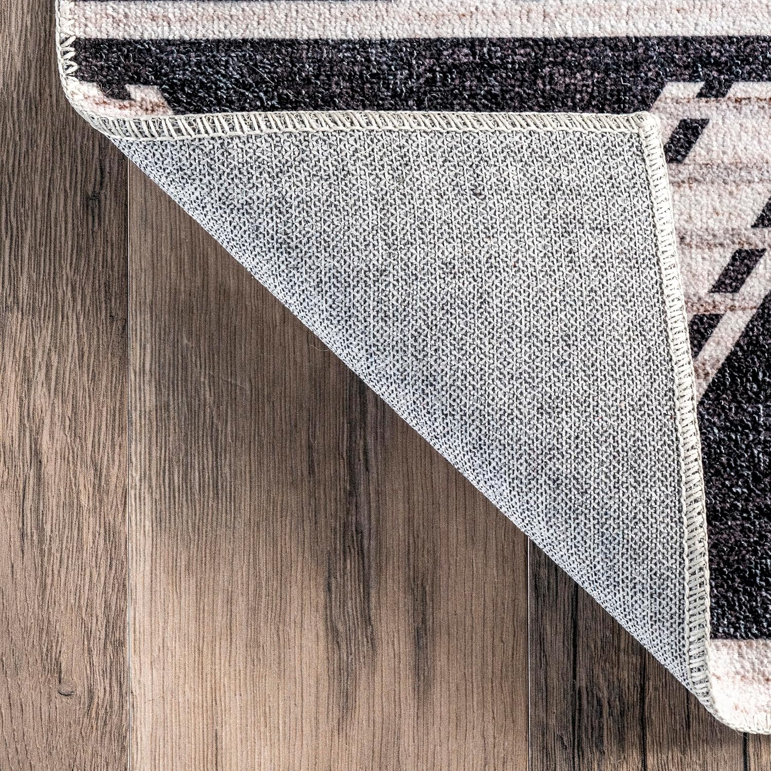 nuLOOM Evia Tribal Stripes – Alfombra lavable a máquina, 8 x 10, color carbón