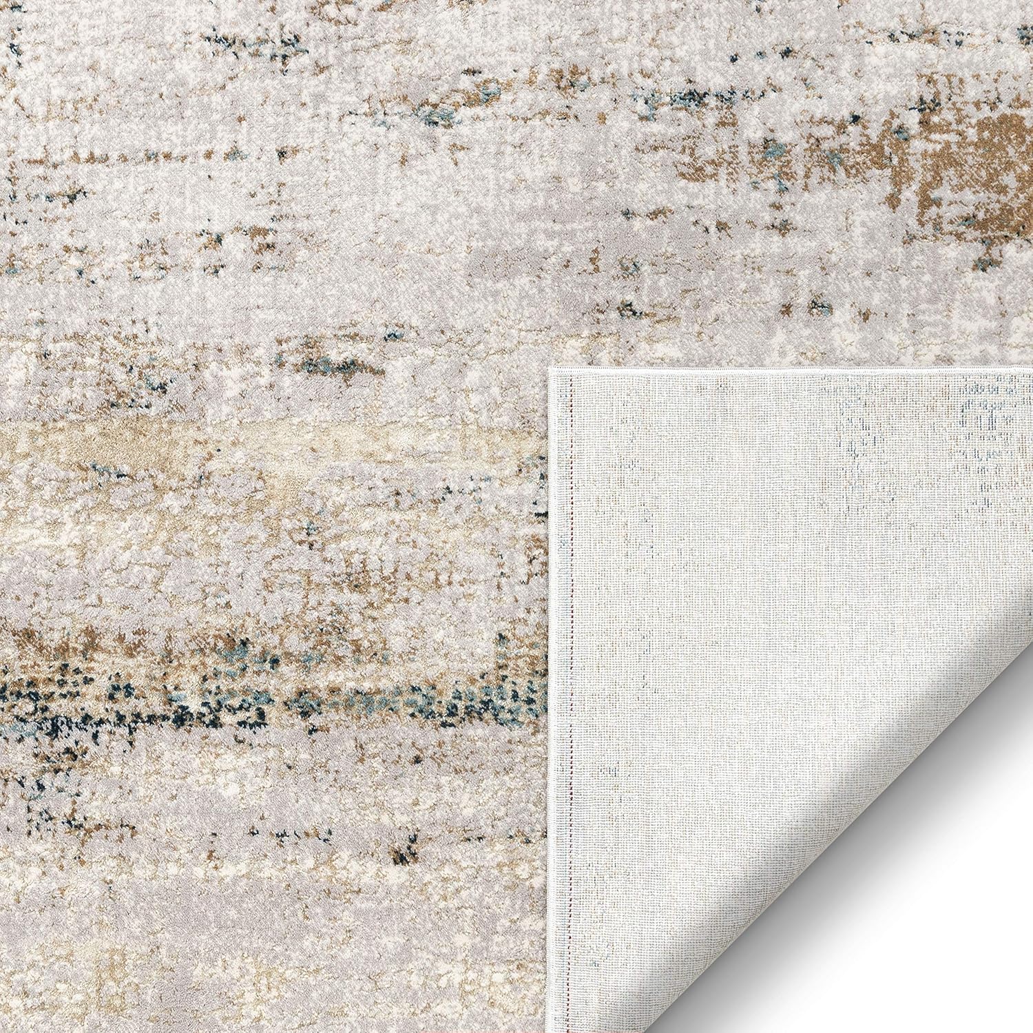Well Woven Lada – Alfombra vintage envejecida beige y azul (5 pies 3 pulgadas x 7 pies 3 pulgadas)