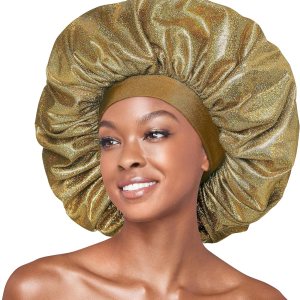 Red by Kiss Glitter Bonnet Premium Quality Sleeping Hair Bonnet Hair Cap Red by Kiss Glitter Bonnet Premium Quality Sleeping Hair Bonnet Hair Cap