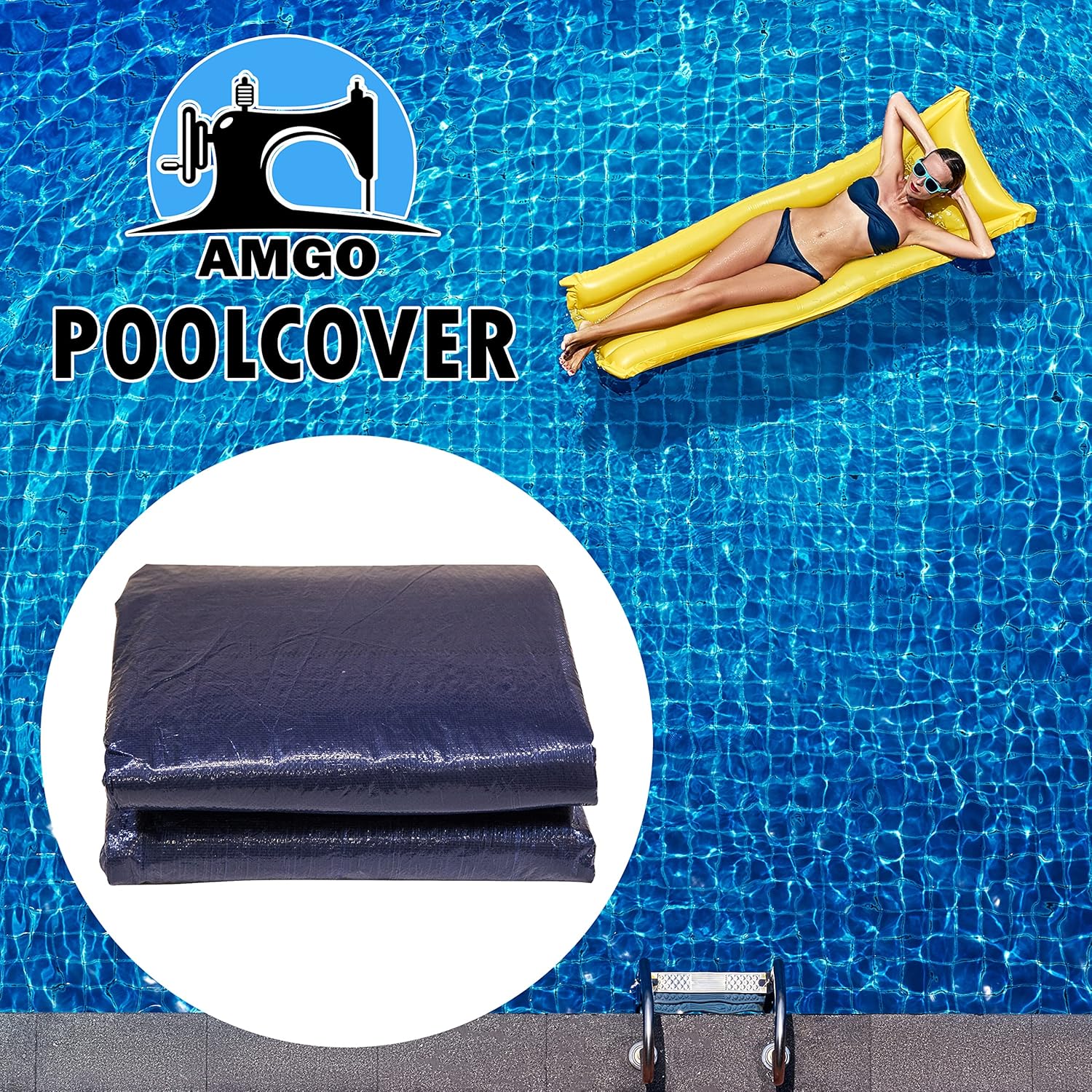 Amgo Lona segura para alberca para el invierno, color azul marino, rectangular, de 30 x 50 pies, resistente, impermeable y resistente (tamaño de la