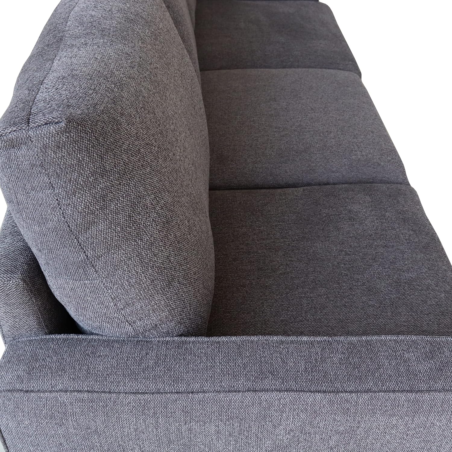 Sofá moderno de mediados de siglo, sofá de 3 plazas de 75 pulgadas con patas de madera maciza y reposabrazos cómodos para sala de estar o