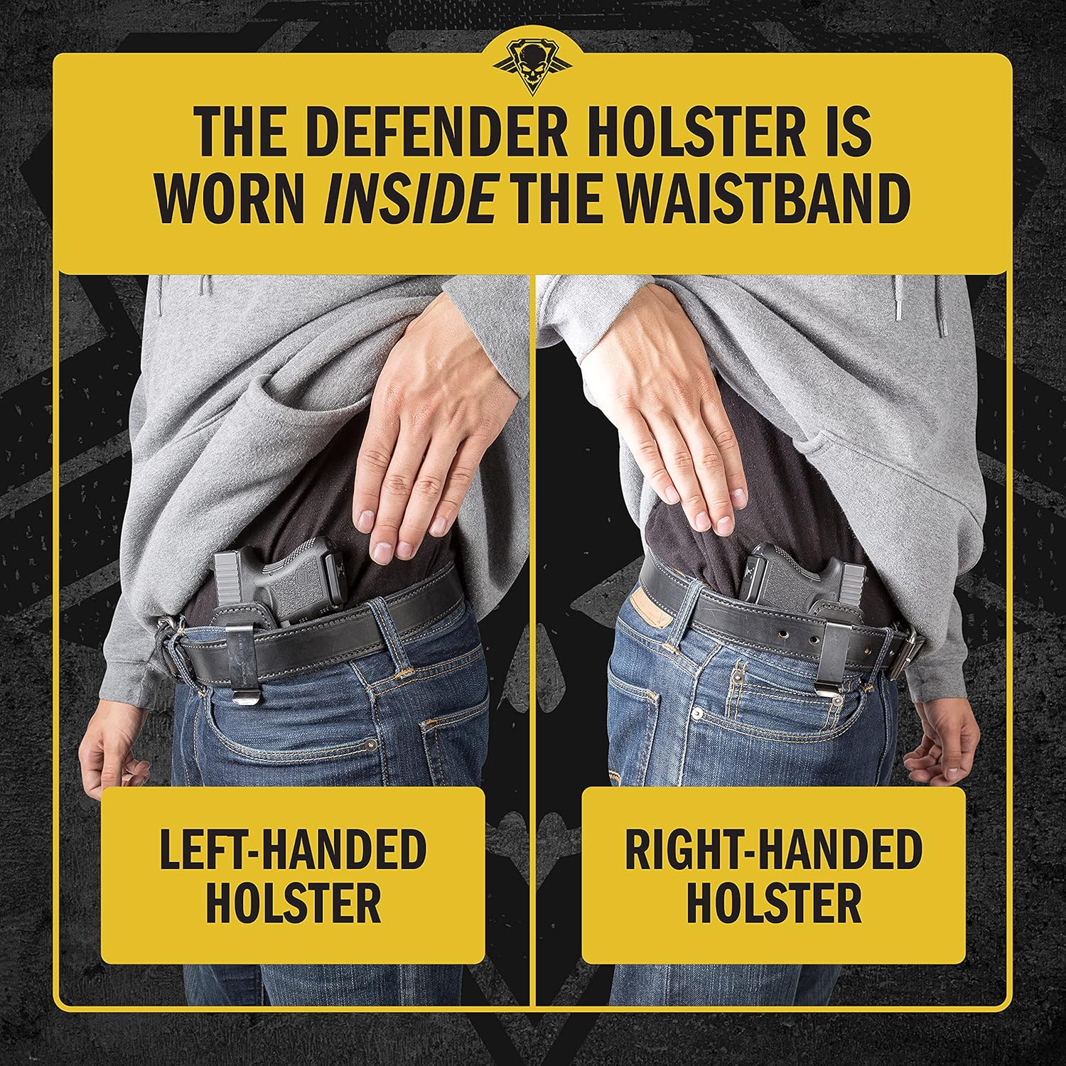 Relentless Tactical IWB The Defender – Funda de cuero para pistolas S&W M&P Shield, GLOCK 17 19 22 23 32 33, Springfield XD & XDS, y pistolas de