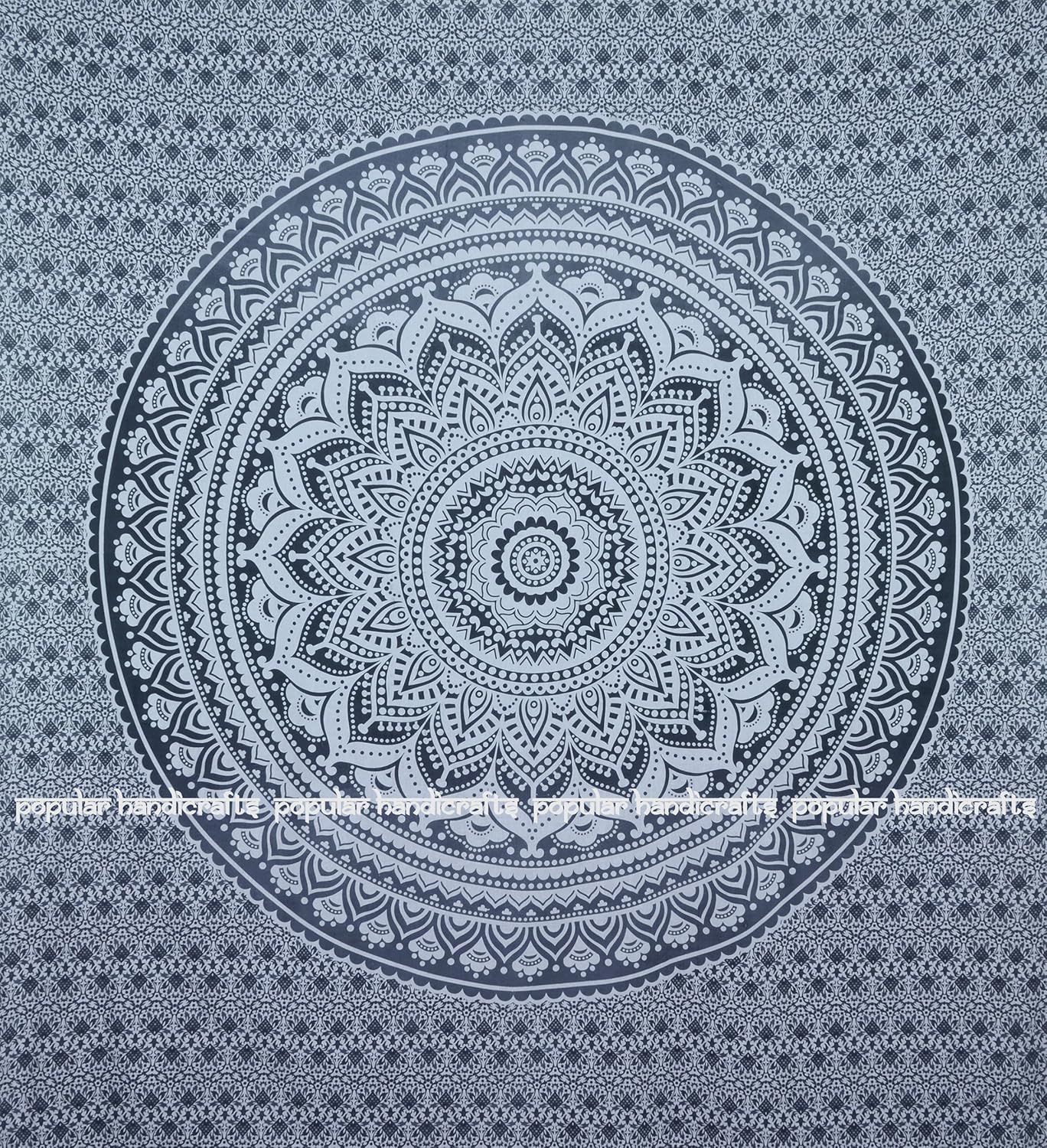 Popular Handicrafts Original Ombre – Tapiz indio Mandala para pared, ornamento hippie, colcha bohemia con brillo metálico