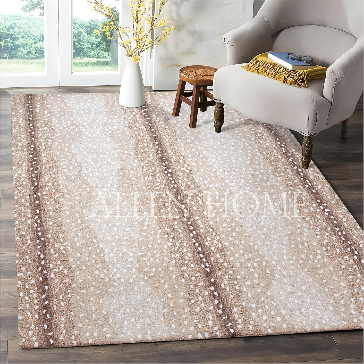 Home Style Alfombras de lana hechas a mano  Alfombras de área adecuadas para sala de estar, dormitorio, comedor  látex naturalrespaldo adhesivo con