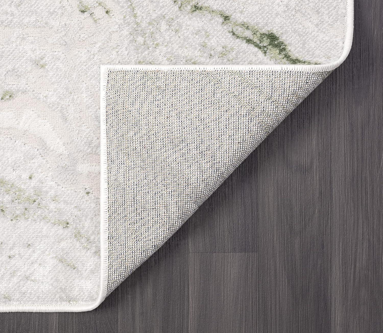 Abani Atlas – Alfombra de área verde y gris, 5 x 8 pies, mármol abstracto, duradera, no desprende pelusa, fácil de limpiar