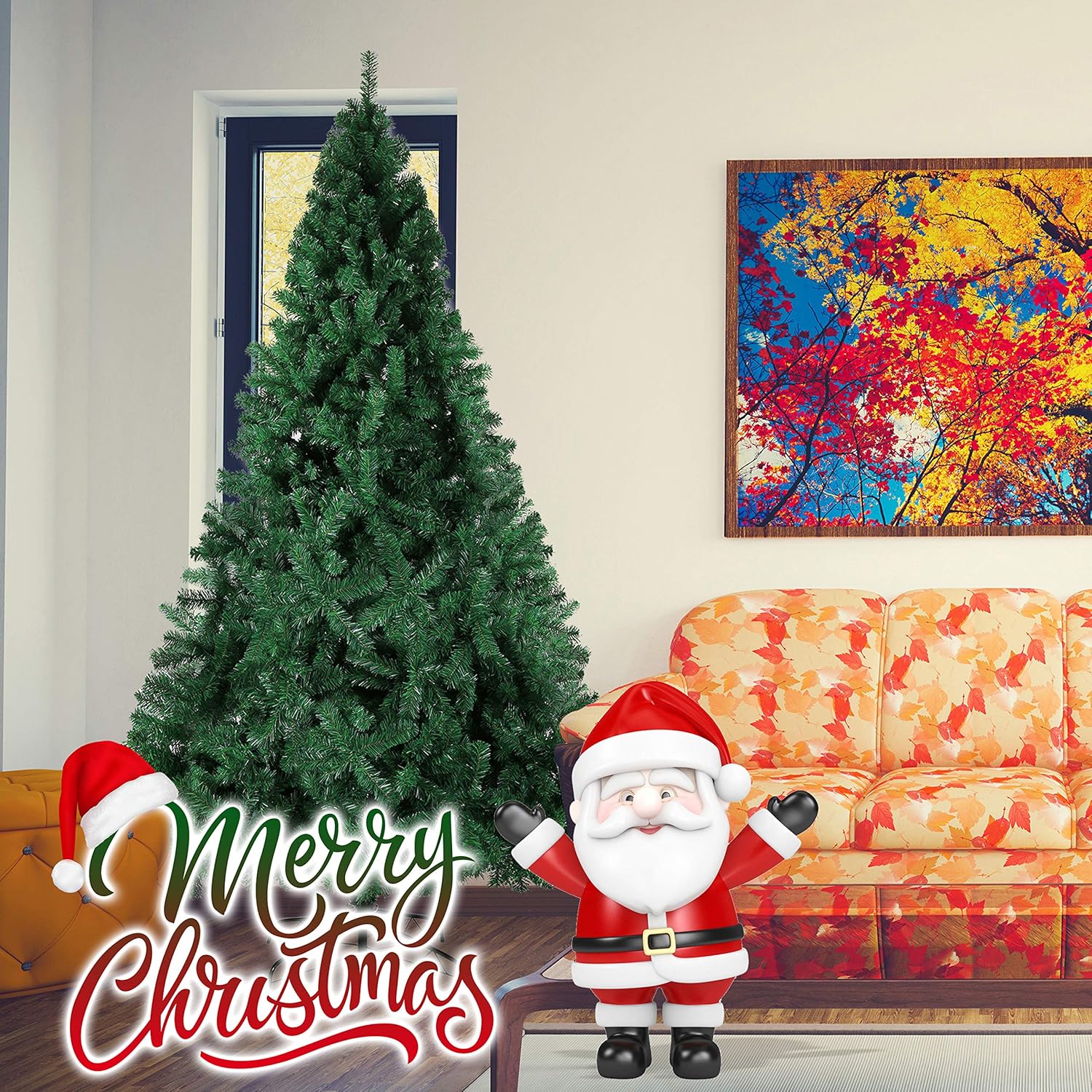 KARMAS Products – Árbol de Navidad para decorar. Árbol de pino artificial con patas de metal