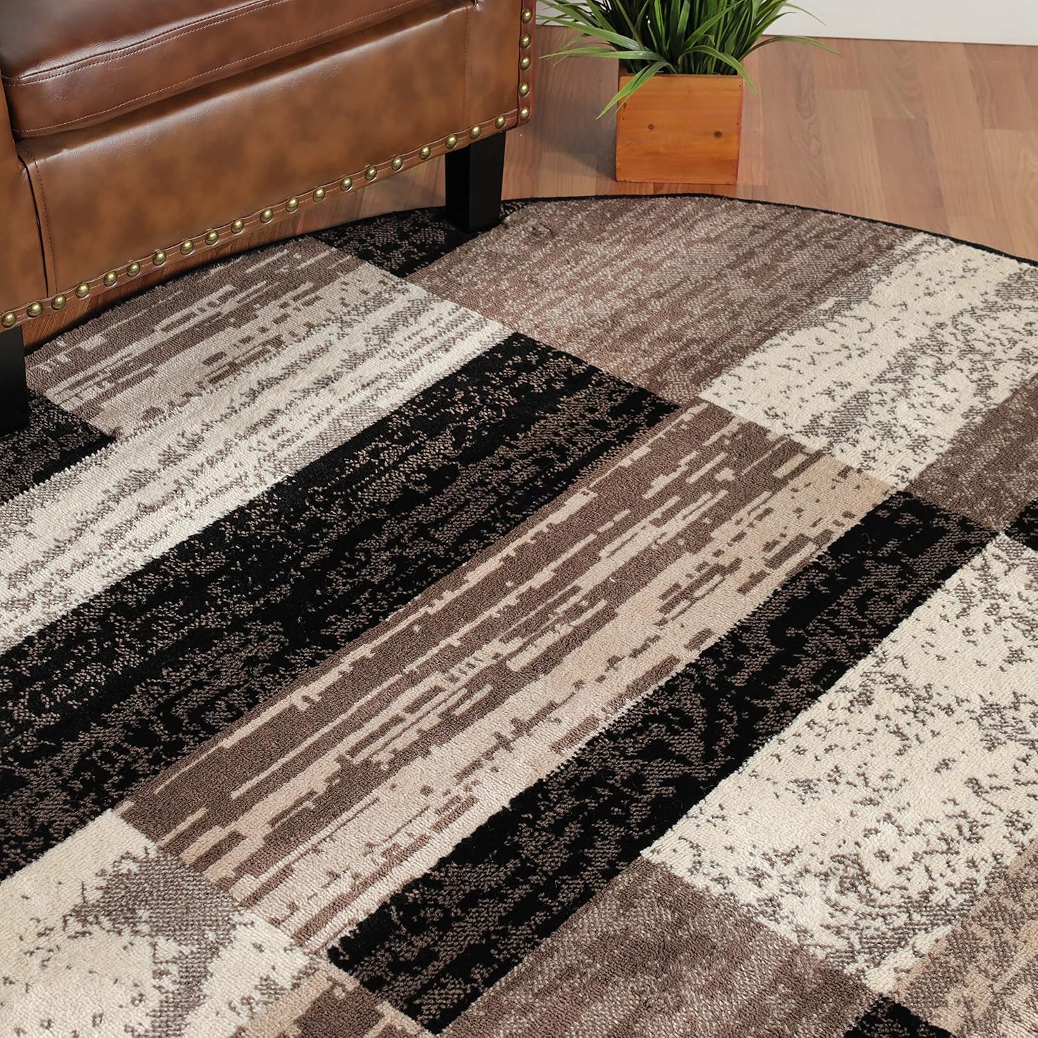 Superior – Alfombra de área para interiores, respaldo de yute, moderna y geométrica, dormitorio, oficina, sala de estar, entrada, suelos de madera,