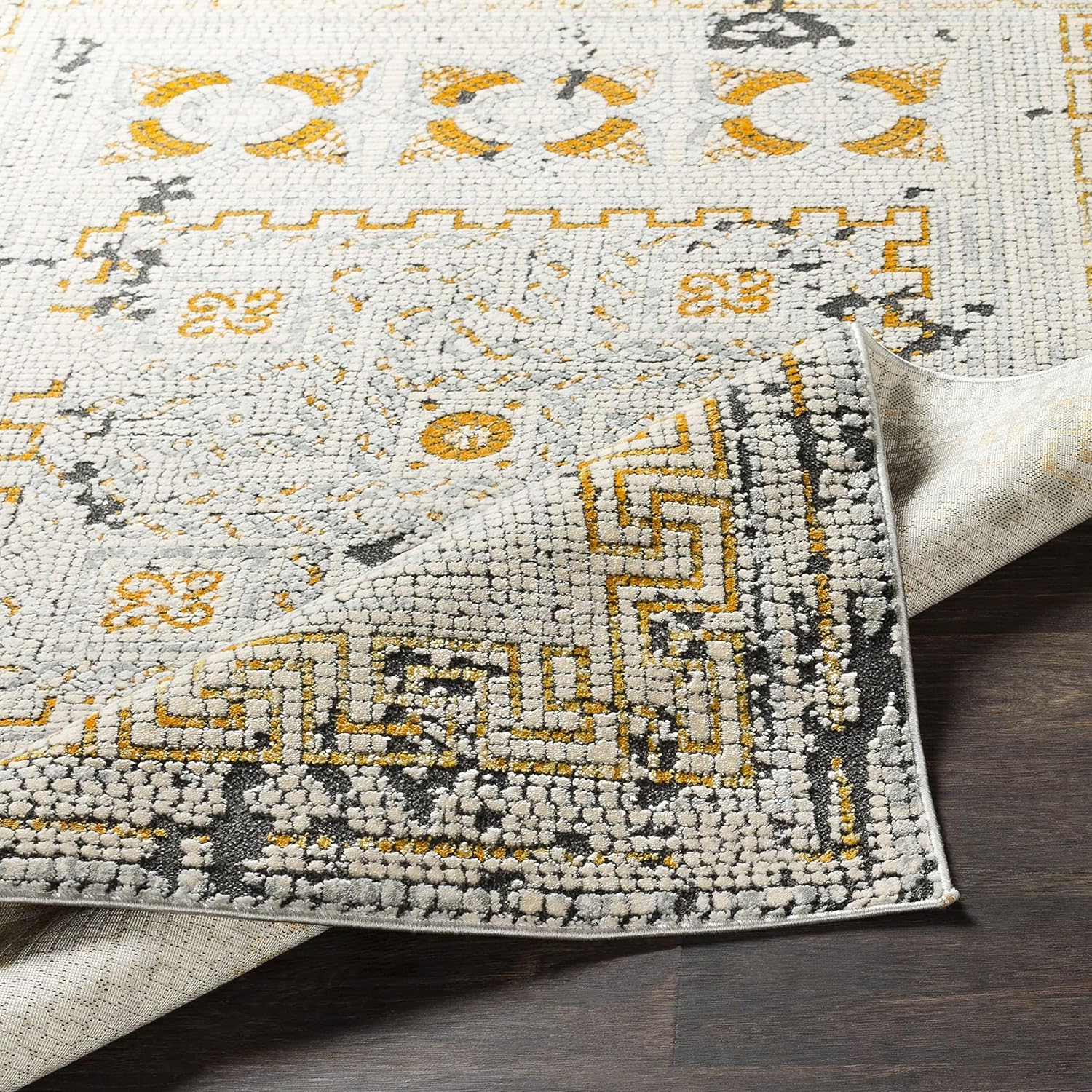 Mark&Day – Alfombras de área, 5 x 7 pies, color mostazabeige, naranja, beige, gris, alfombra para sala de estar, dormitorio o cocina (5.1 pies x 7.3