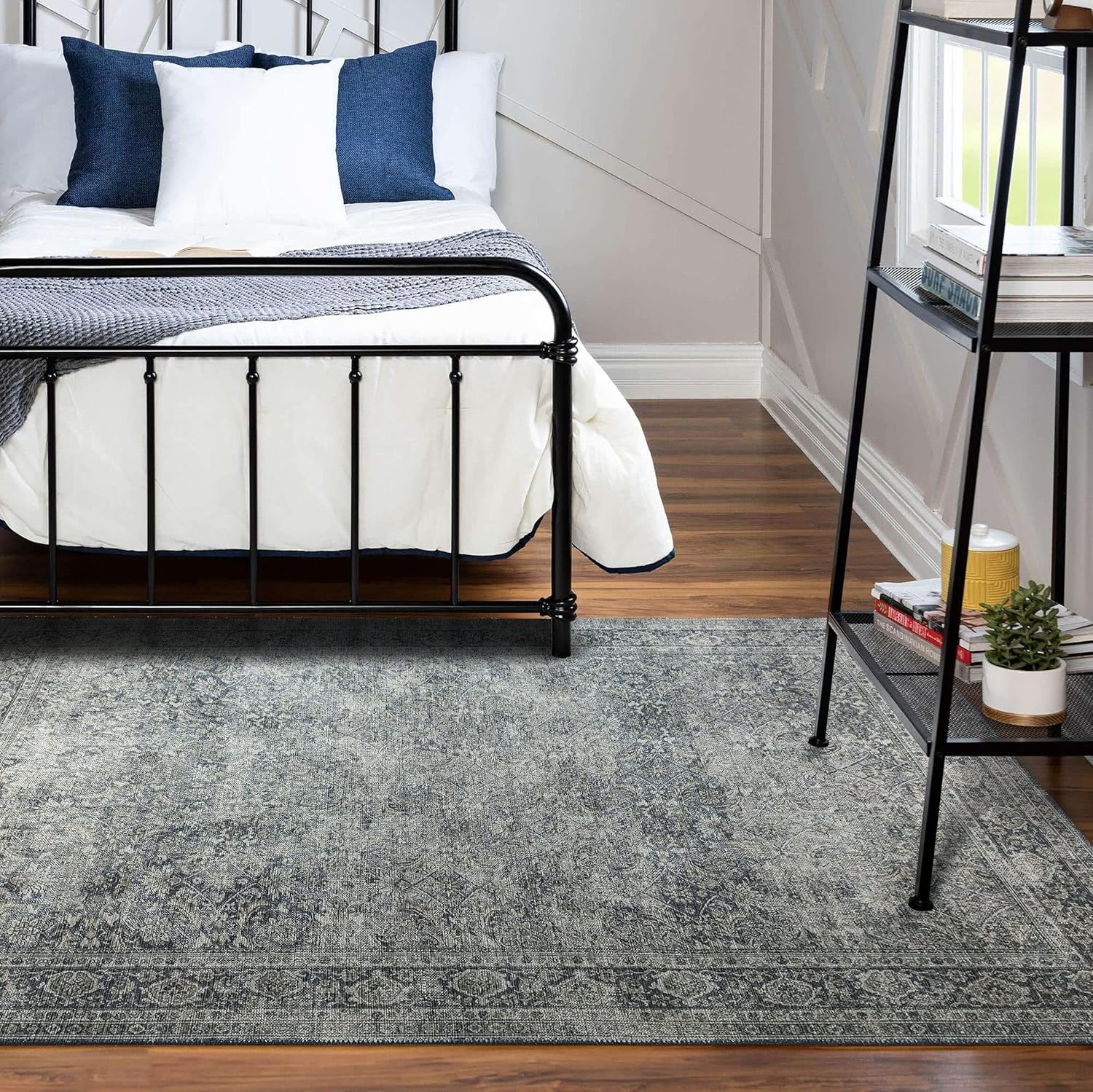 Alfombra persa vintage envejecida, tonos de Newburg verde y oliva, moderna, oriental floral inspirado en épocas, para sala de estar, dormitorio,