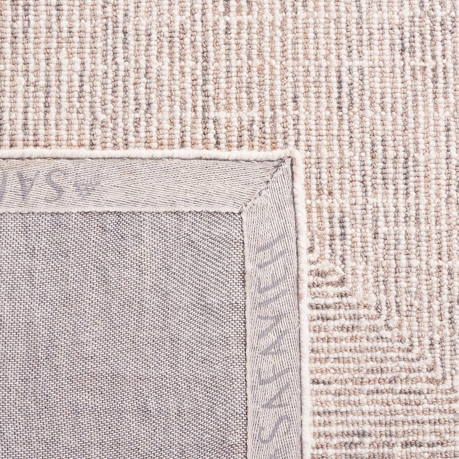 Safavieh Abstract Collection – Alfombra de área de 6 x 9 pies, gris y marfil, lana hecha a mano, ideal para zonas de alto tráfico en sala de estar,