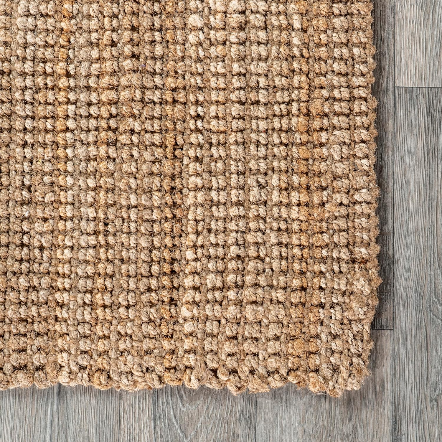 nuLOOM Ashli – Alfombra sólida de yute estilo casa de campo, 2 pies 6 pulgadas x 8 pies, color natural