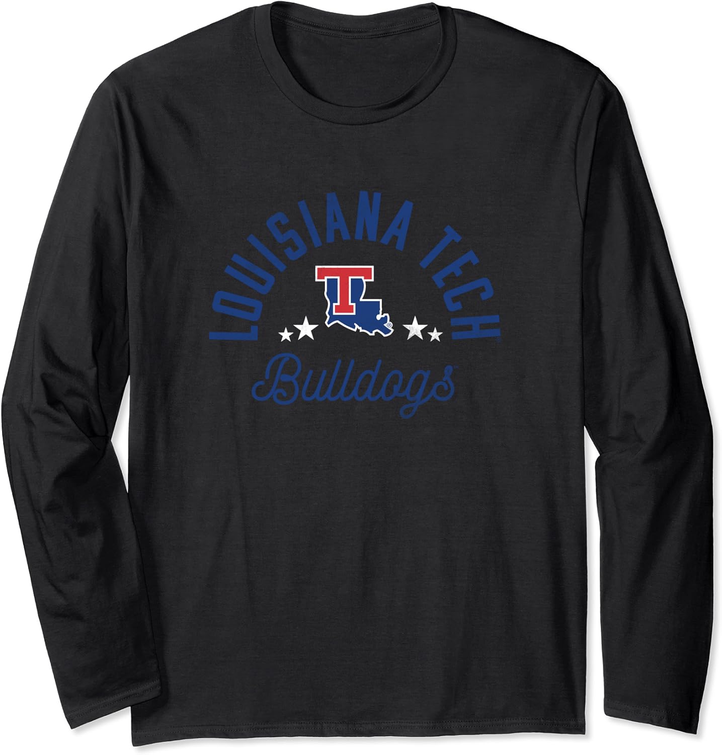 Camiseta de manga larga con logotipo de Louisiana Tech Bulldogs, Negro –