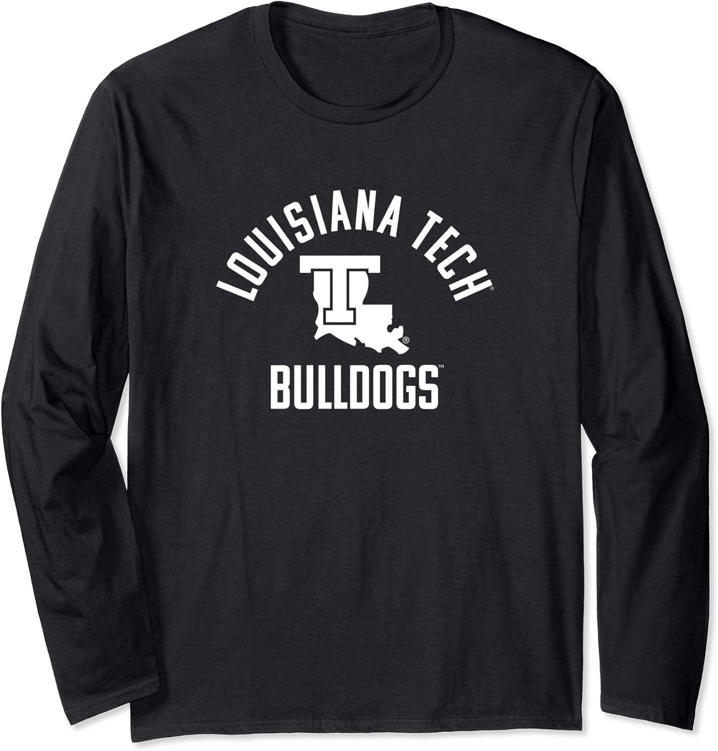 Louisiana Tech Bulldogs – Camiseta de manga larga de un solo color, Negro –