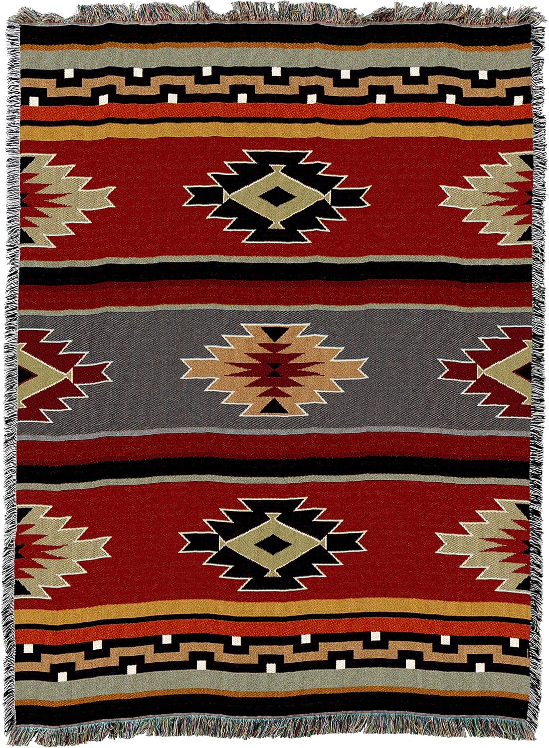 Pure Country Weavers Manta Kaibab XL inspirada en los nativos americanos del suroeste, manta de tapiz de regalo tejida de algodón, fabricada en los