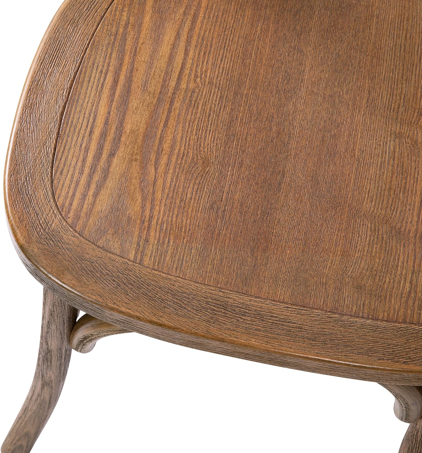 Flash Furniture Paquete de 2 sillas Advantage raspadas a mano con respaldo en X natural oscuro