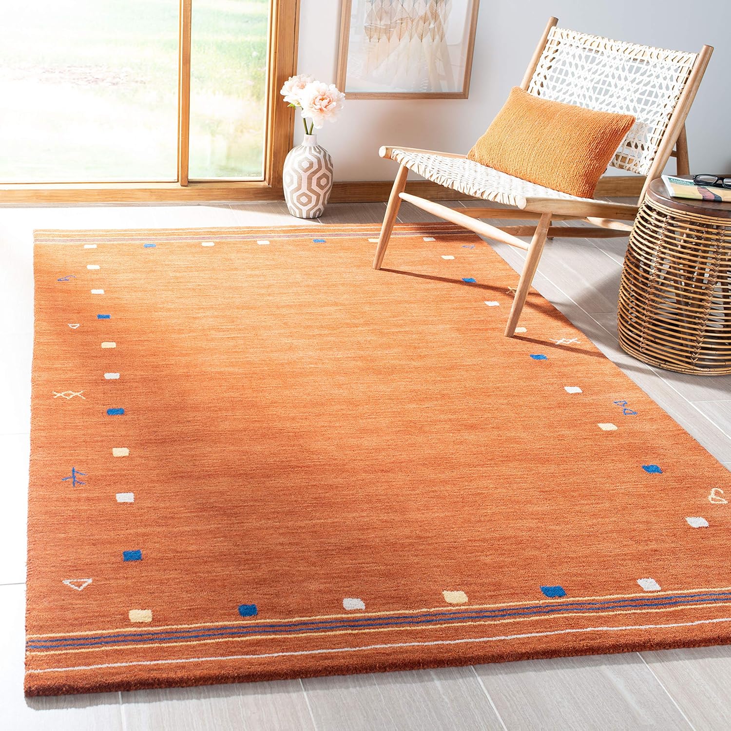 SAFAVIEH Himalaya Collection HIM563P – Alfombra cuadrada de lana de 6 pies hecha a mano
