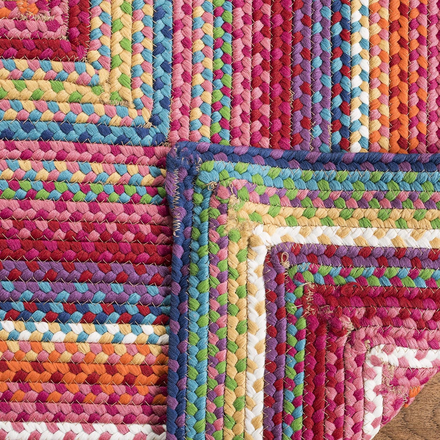 SAFAVIEH Braided Collection BRD316A – Alfombra ovalada reversible de 4 x 6 pies, hecha a mano, multicolor