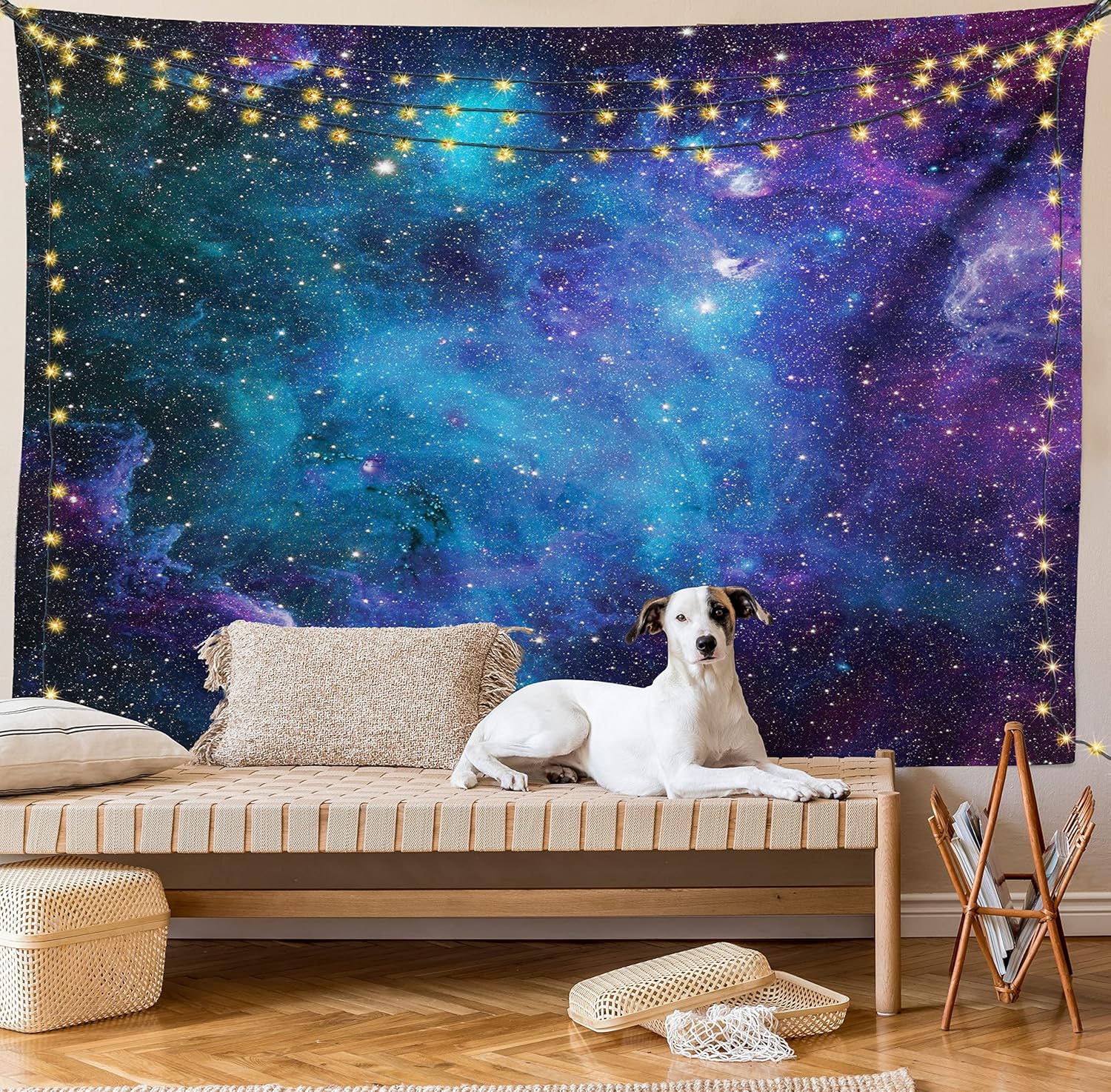 Ambesonne Tapiz del espacio exterior, estrellas galaxias en el espacio, planetas astronómicos celestiales en el universo, Vía Láctea, decoración de