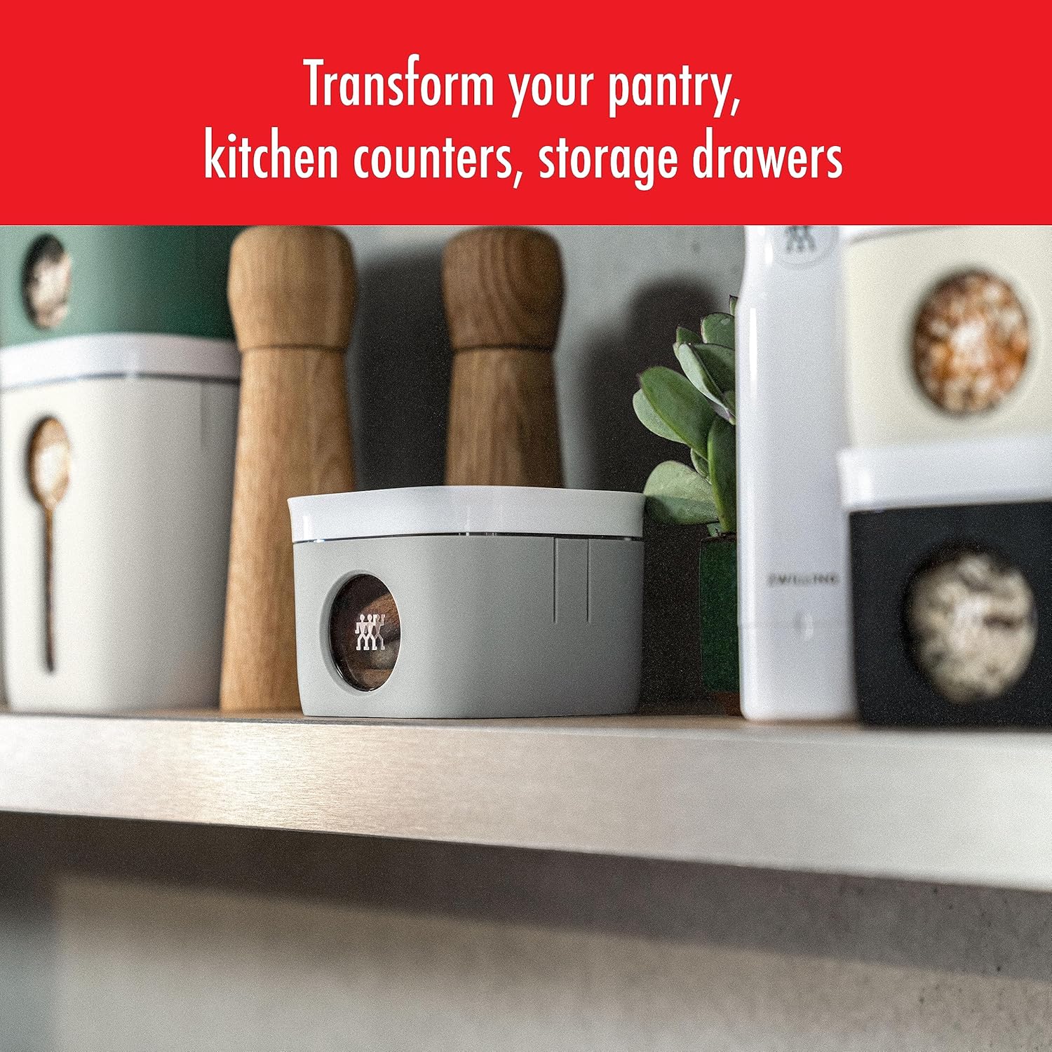 ZWILLING Fresh & Save CUBE – Funda de color para organizadores y almacenamiento de despensa S, recipiente hermético de almacenamiento de alimentos