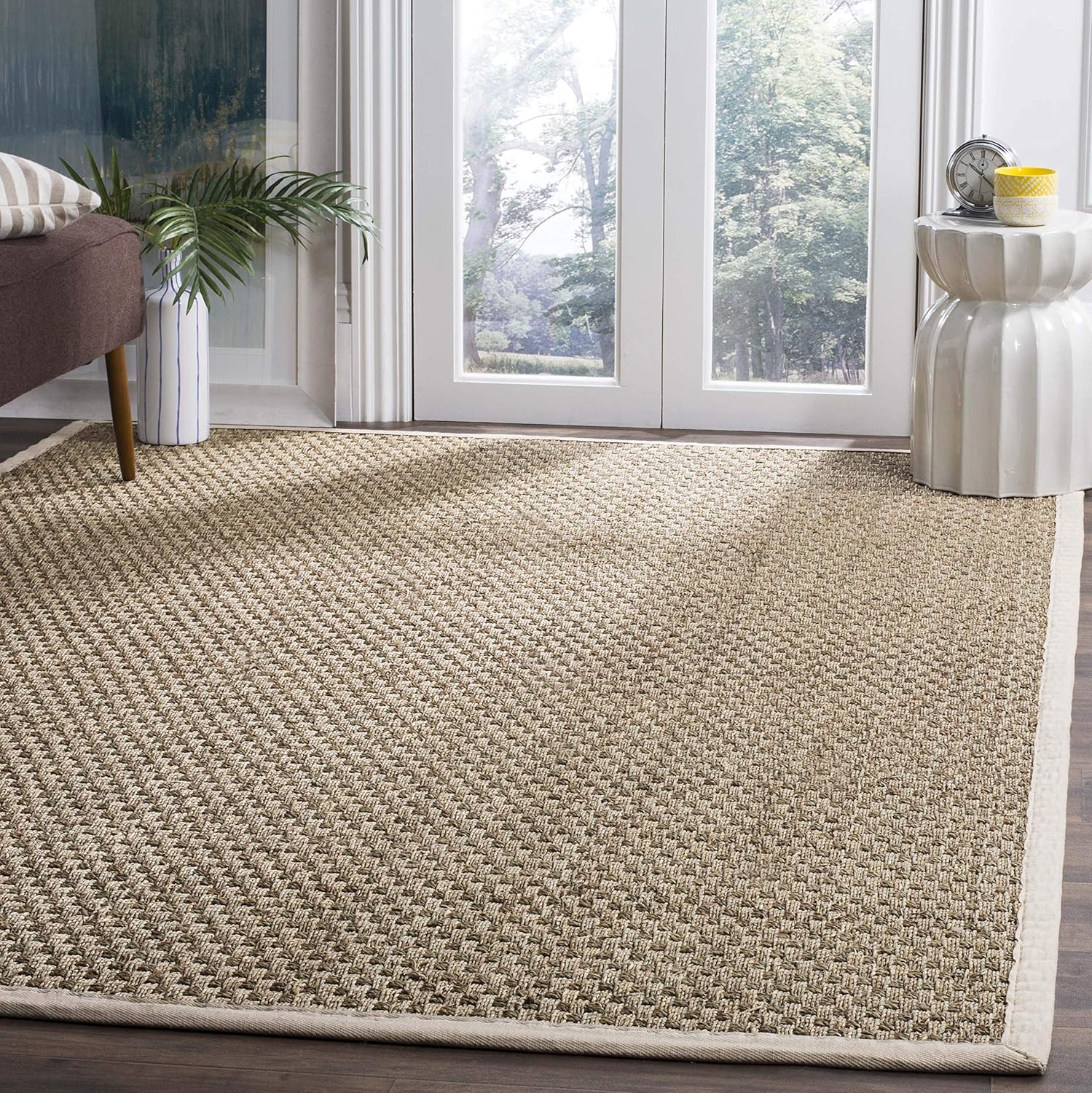 Safavieh NF114A Natural Fiber Collection – Alfombra de fibras naturales de patrón trenzado, varios colores (5 x 8 pies), Fibras naturales, natural,