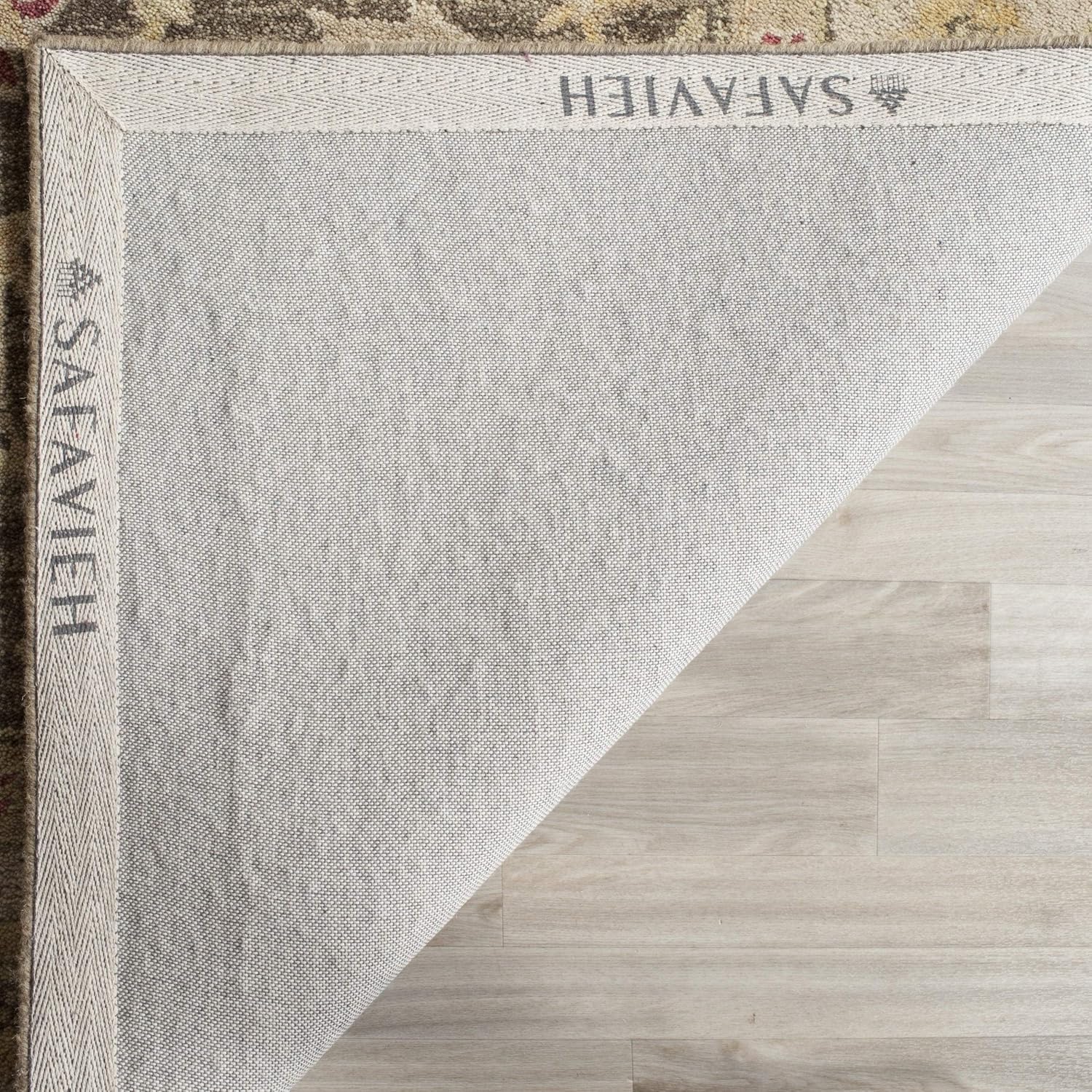 SAFAVIEH Antiquity Collection AT853A – Alfombra de lana tradicional oriental de primera calidad, 6 x 9 pies, color gris olivabeige
