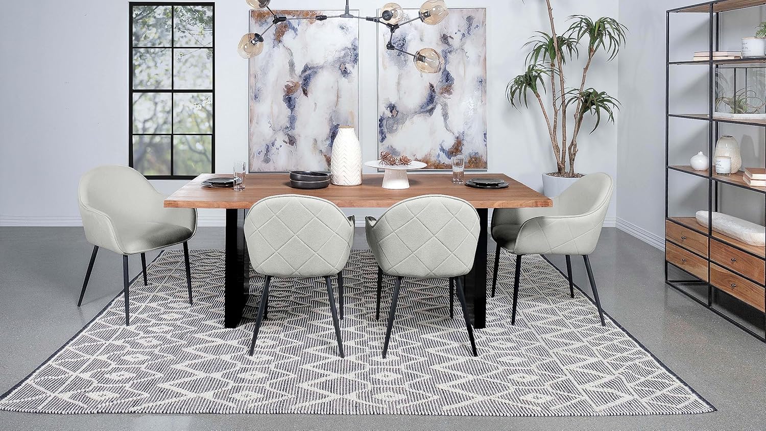 Coaster Home Furnishings Emma – Silla tapizada para comedor, color gris niebla