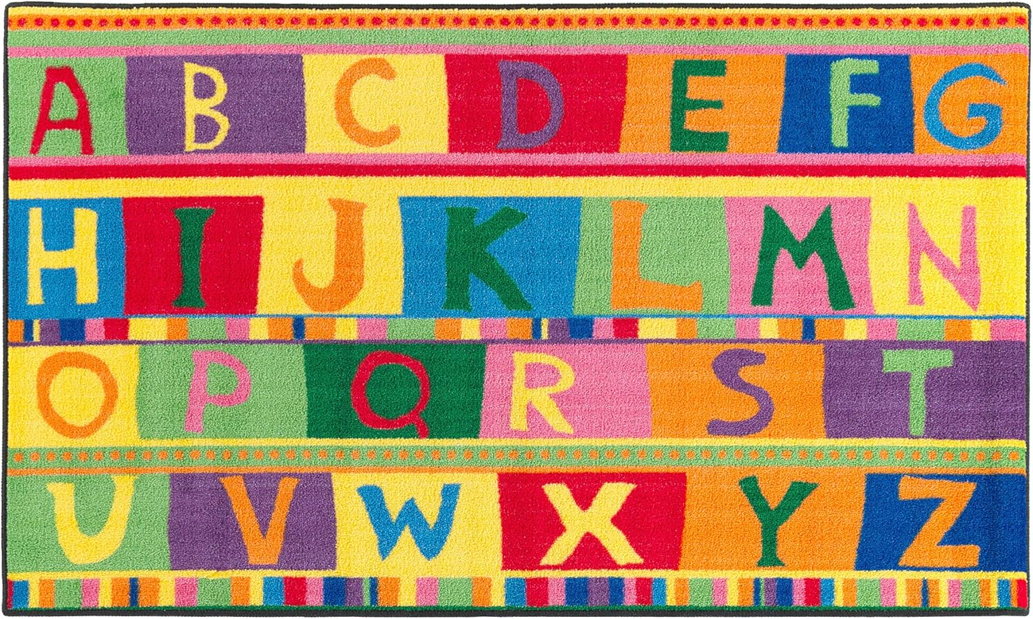 Alfombras Flagship Carpets, modelo ABC, colección económica, fácil cuidado, lavable para aula educativa de niños, Multicolor, 1