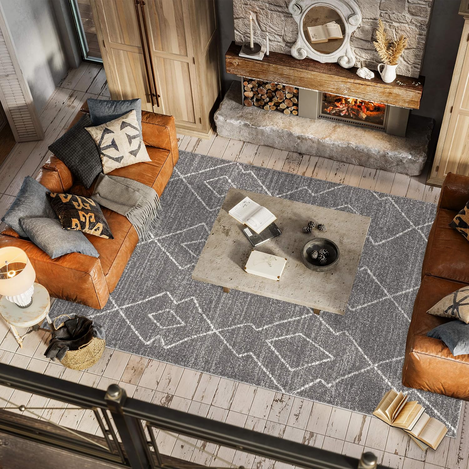 JONATHAN Y MOH202B-4 Alia – Alfombra marroquí Beni Souk para interiores de granja, estilo bohemio, minimalista, geométrico, fácil de limpiar, para
