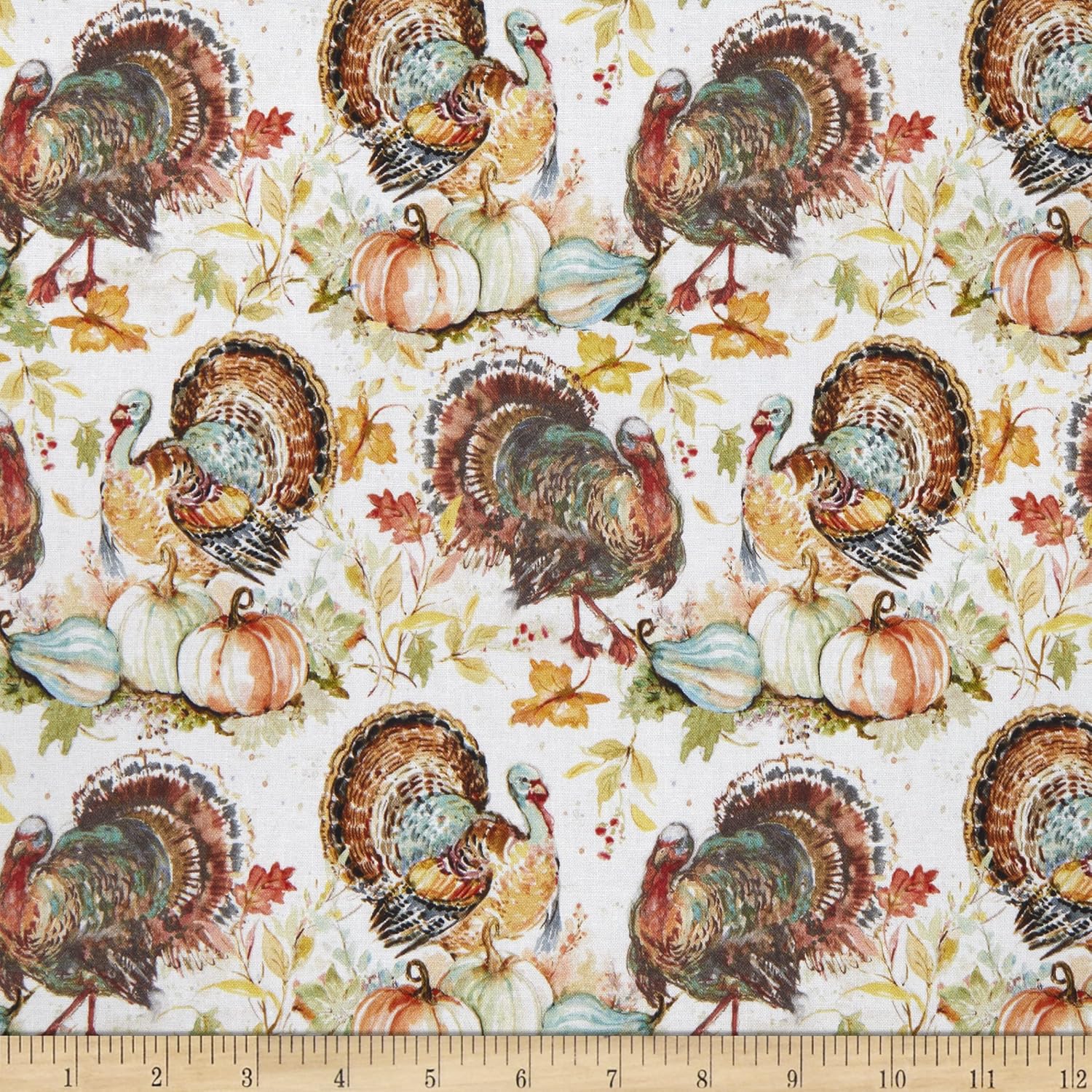 Springs Creative Harvest Pavos y calabazas Multi, tela de The Yard