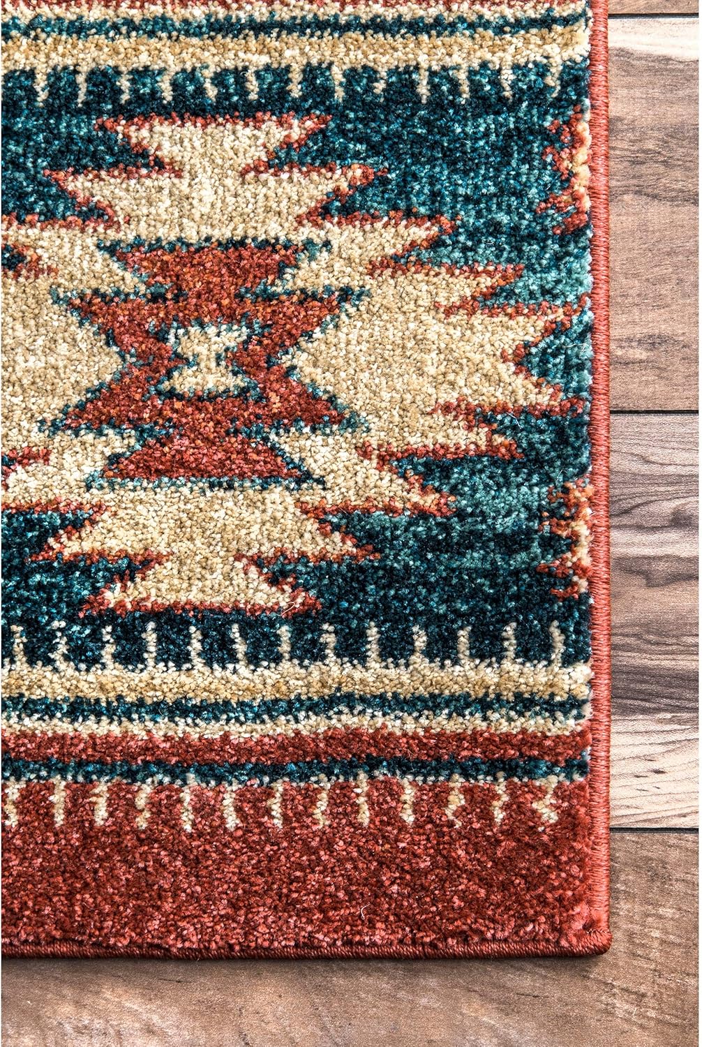 NuLOOM Margene – Alfombra tribal con diamantes, 4 x 6 pies, color rojo