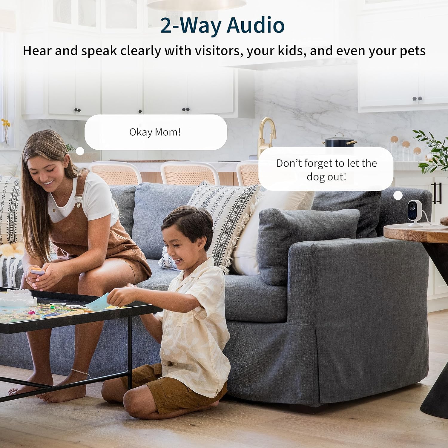 Arlo Essential – Cámara de seguridad 2K para interiores (2. generación), paquete de 2, seguridad para el hogar, monitor de bebé, color blanco,