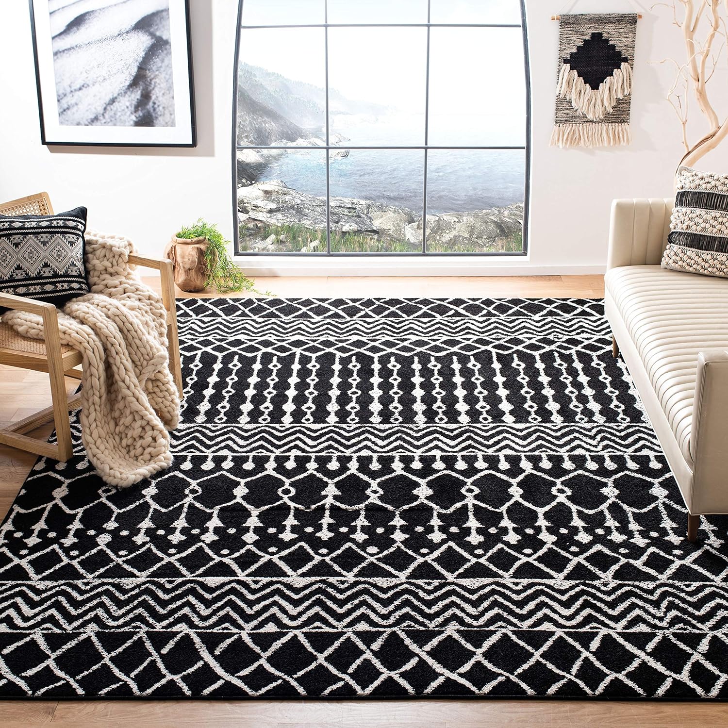 Safavieh Tulum Collection TUL270A – Alfombra envejecida estilo bohemio marroquí