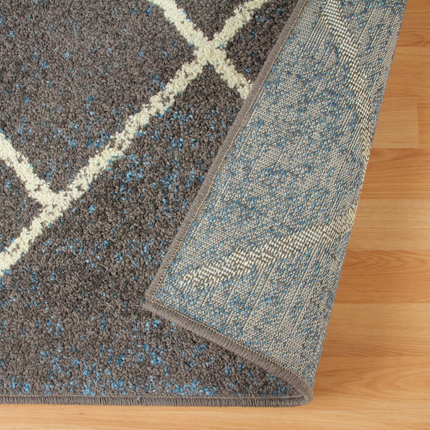 Superior Lattice Collection – Alfombra de área de 0.236 in de altura con respaldo de yute, alfombras asequibles y contemporáneas, patrón geométrico