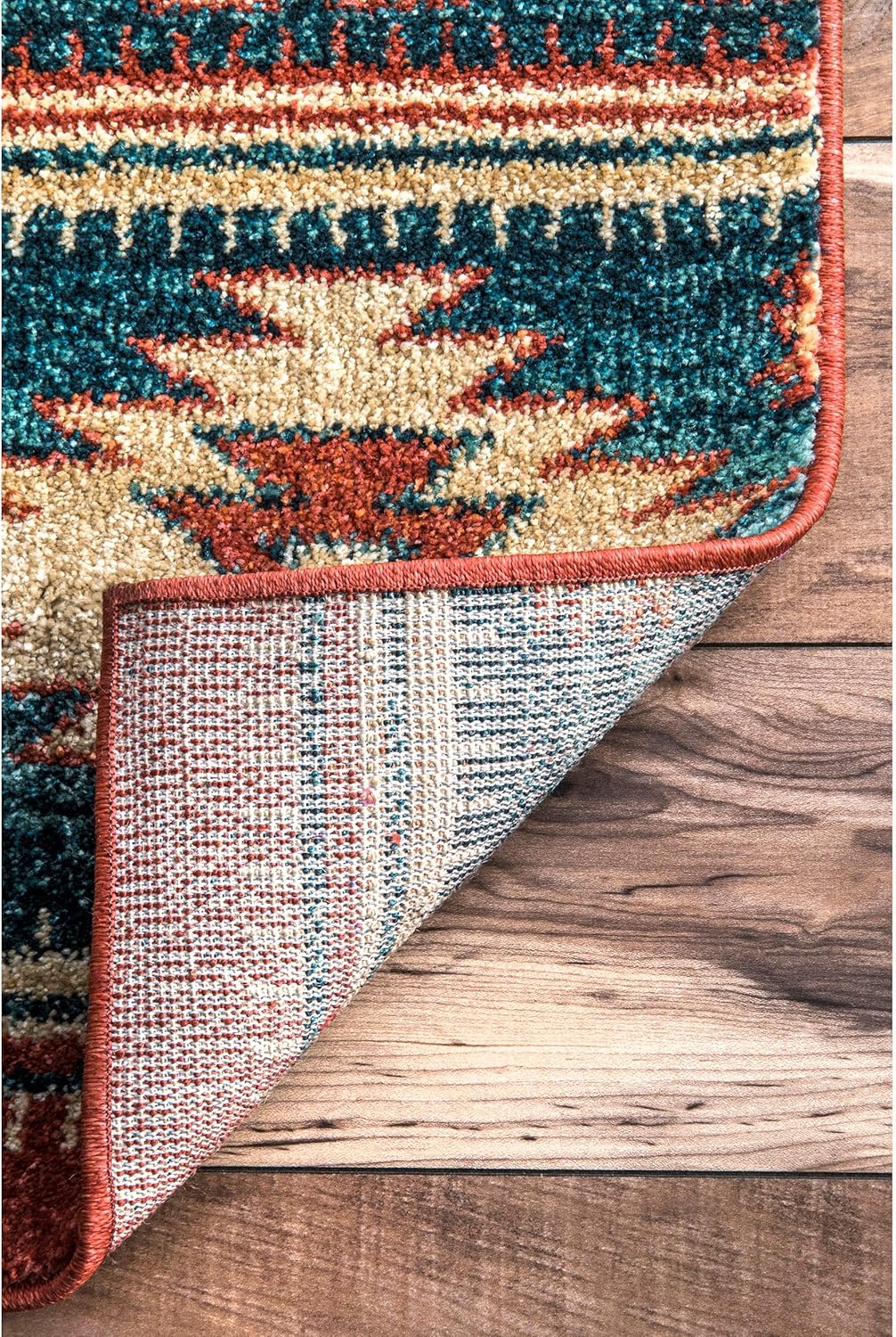 nuLOOM Margene – Alfombra de pasillo tribal con diamantes, 2 pies 8 pulgadas x 8 pies, color rojo