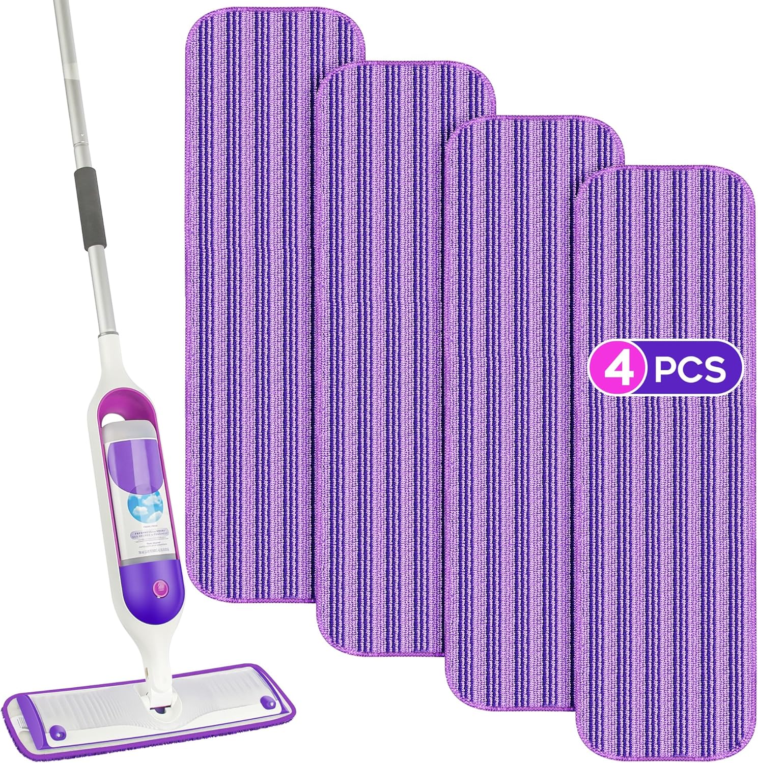 Almohadillas reutilizables para trapeador compatibles con Swiffer Powermop (paquete de 4), repuestos de almohadillas de microfibra Papclean para
