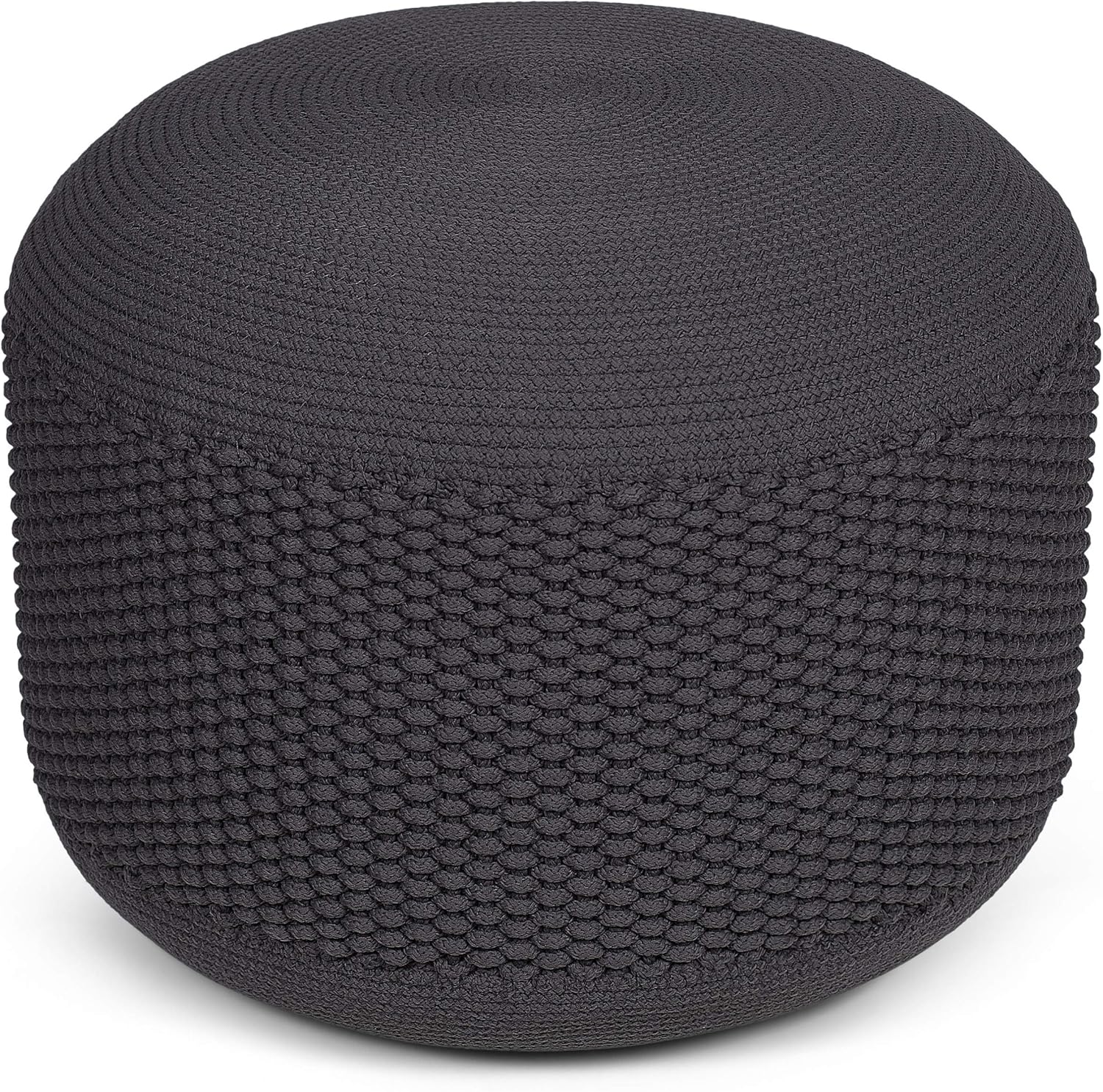 BIRDROCK HOME Puf otomano para exteriores  Reposapiés impermeable para patio al aire libre  Puf grande para sala de estar  Gris oscuro