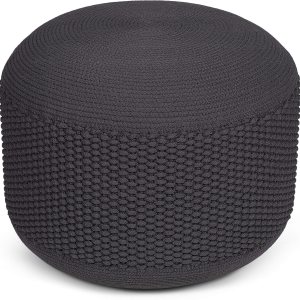 BIRDROCK HOME Puf otomano para exteriores  Reposapiés impermeable para patio al aire libre  Puf grande para sala de estar  Gris oscuro BIRDROCK HOME Puf otomano para exteriores  Reposapiés impermeable para patio al aire libre  Puf grande para sala de estar  Gris oscuro