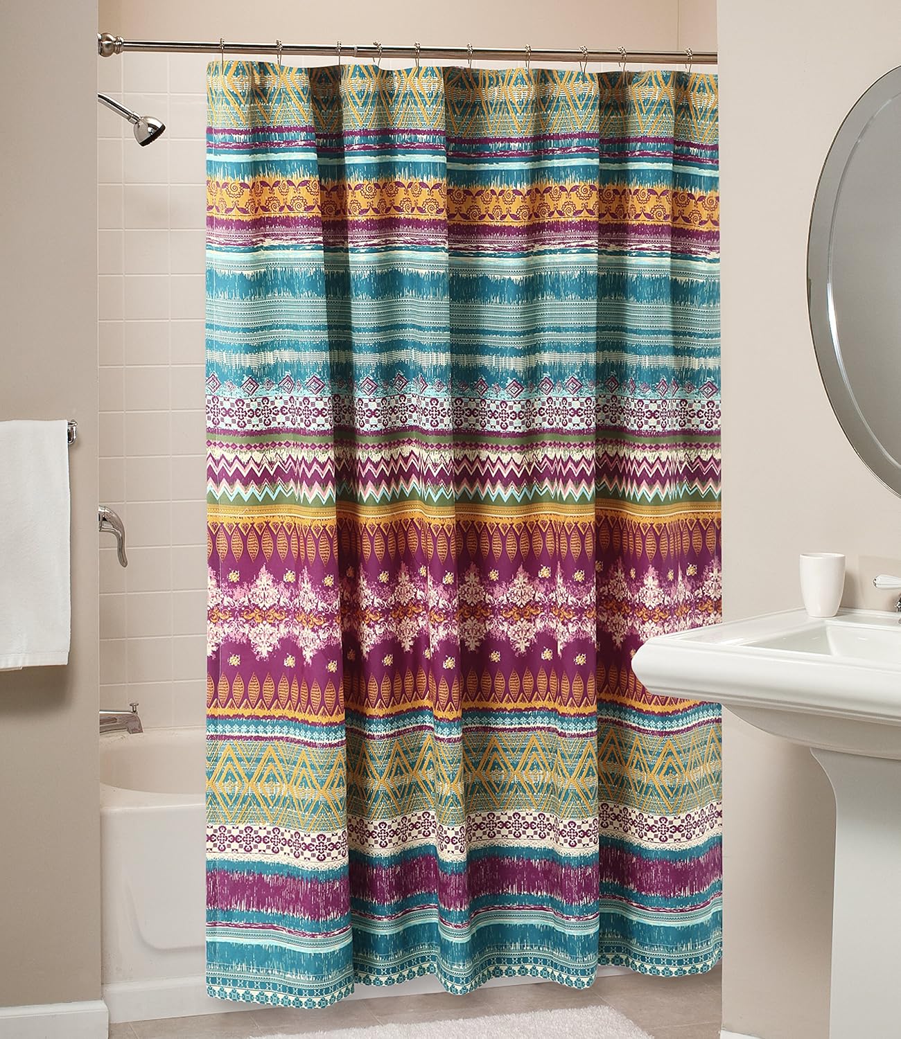 Greenland Home Cortina de ducha Southwest, Siesta, 72 x 72 pulgadas
