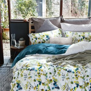 MILDLY Juego de funda de edredón 100% algodón de fibra larga, ultra suave, estampado de hojas amarillas y verdes, juego de funda de edredón otoñal MILDLY Juego de funda de edredón 100% algodón de fibra larga, ultra suave, estampado de hojas amarillas y verdes, juego de funda de edredón otoñal