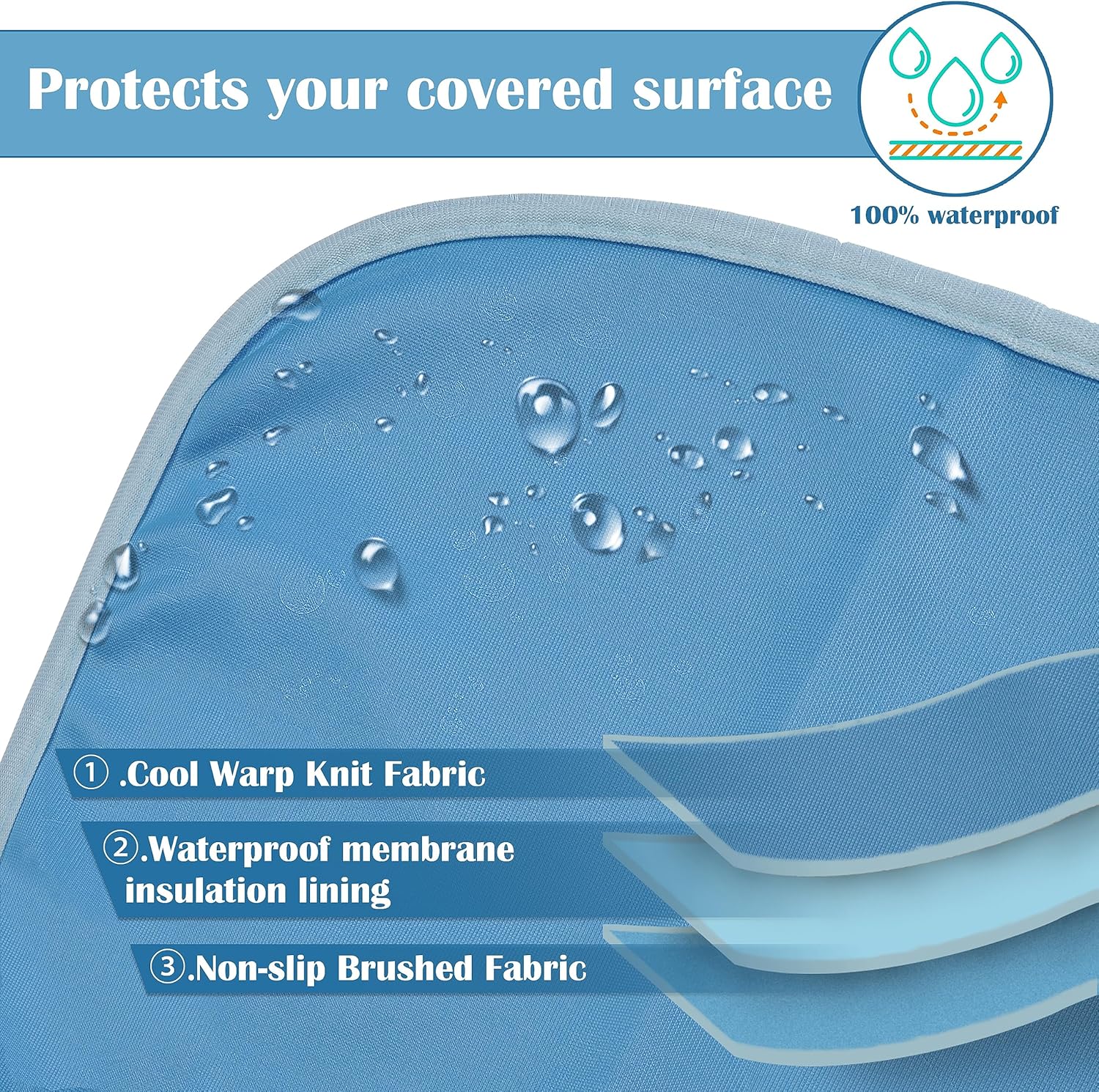 Kritter Planet Funda de cama refrescante impermeable para perro, manta reversible para mascotas, tapete de cama para mascotas, funda protectora para