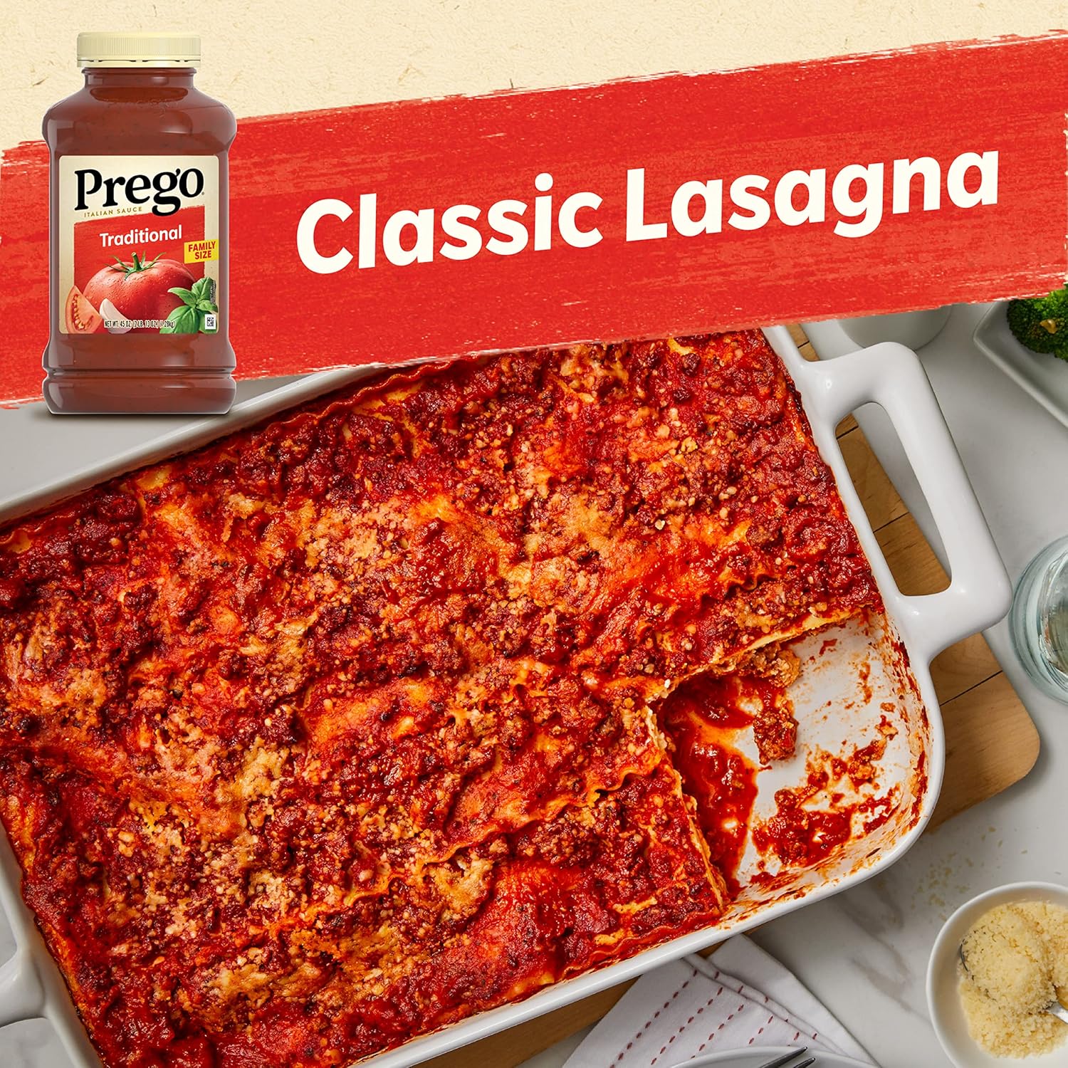 Prego Salsa de pasta tradicional, tarro de 45 onzas