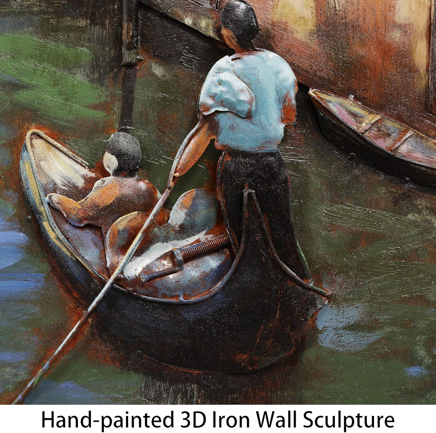 Empire Art Direct Arte de pared dimensional pintado a mano de hierro mixto de Venecia, 48 x 32 x 2.4 pulgadas, listo para colgar (PMO-140335-4832)