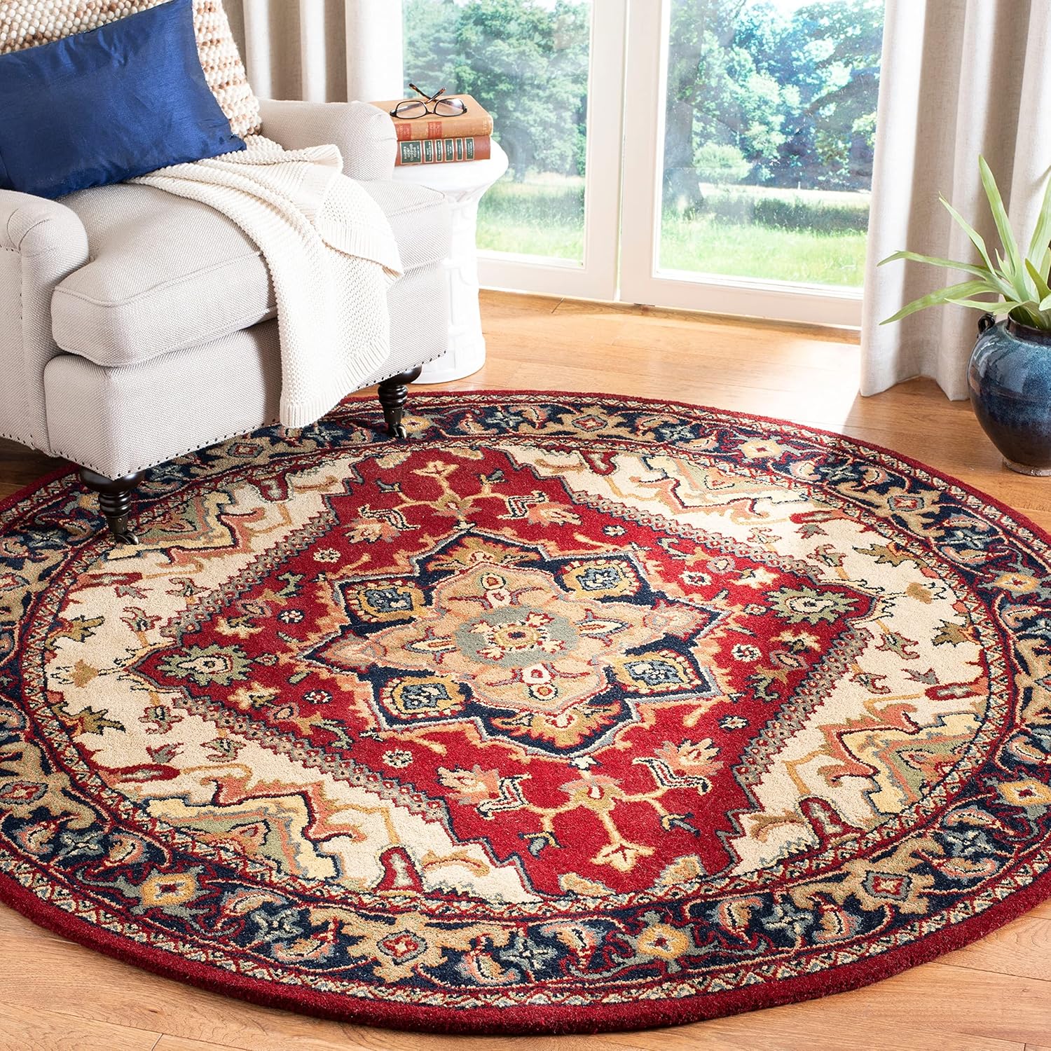 Safavieh colección Heritage HG625A – tapete oriental tradicional hecho a mano de lana roja, Lana, Rojo