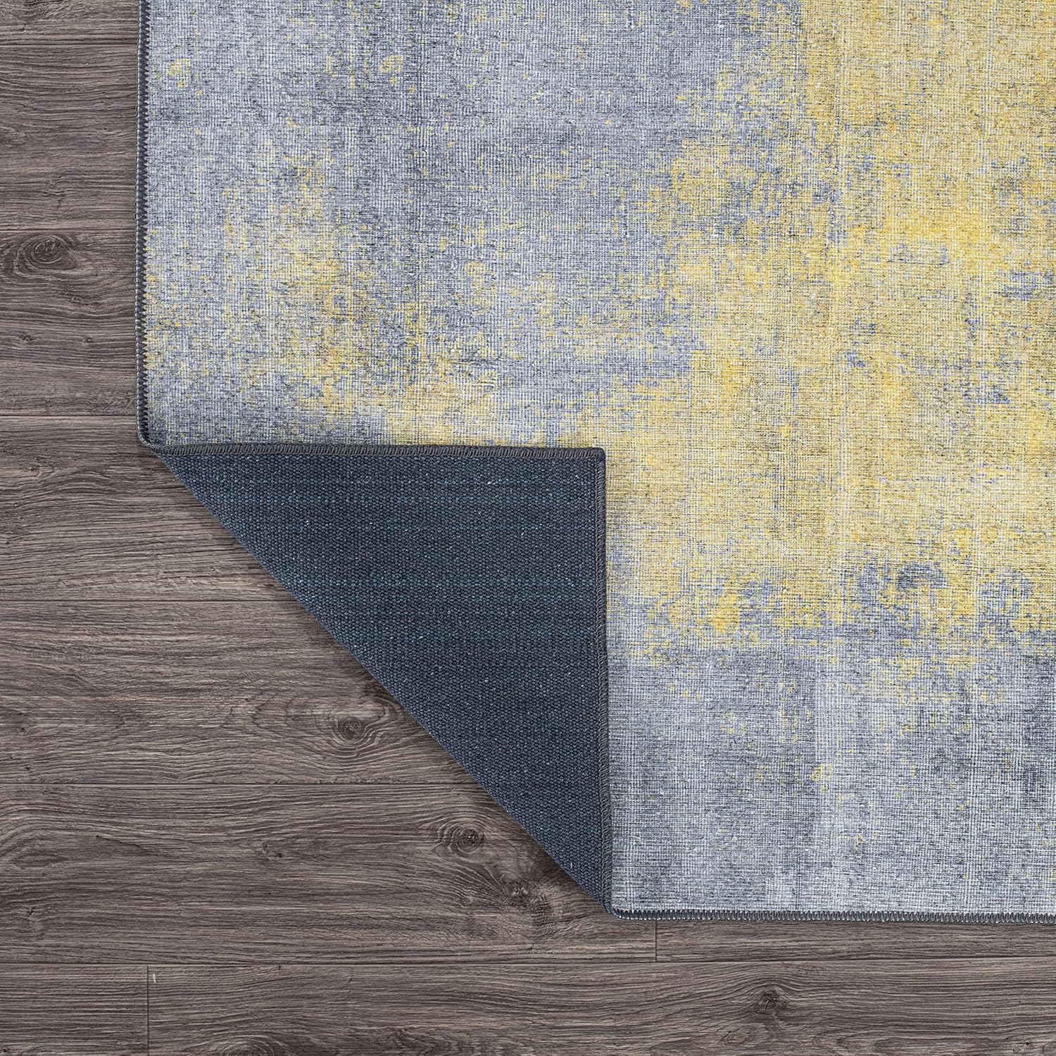 Rugshop Alfombra de pasillo contemporánea abstracta resistente a las manchas, ecológica, reciclada, lavable a máquina, 2 pies 6 pulgadas x 7 pies,