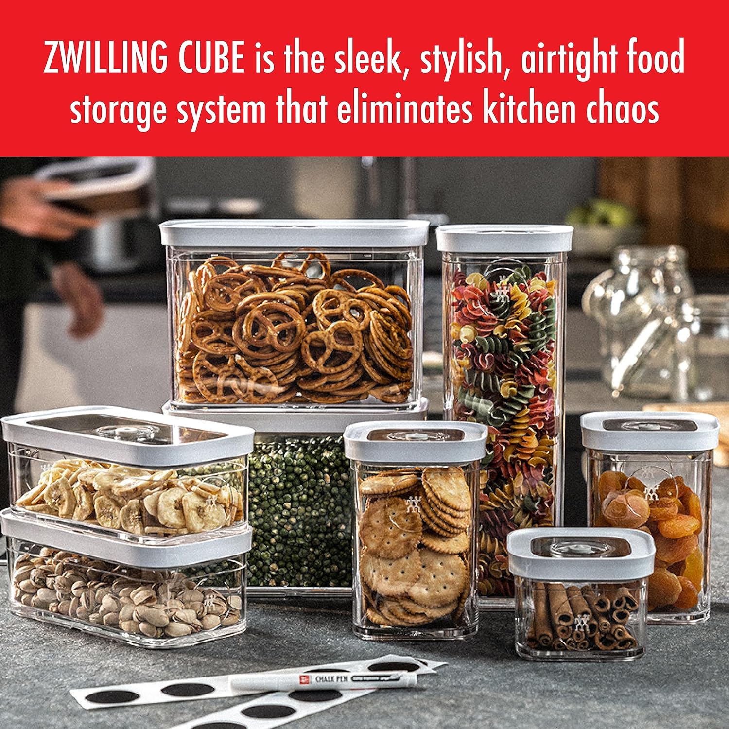 ZWILLING Fresh & Save CUBE – Funda de color para organizadores y almacenamiento de despensa S, recipiente hermético de almacenamiento de alimentos