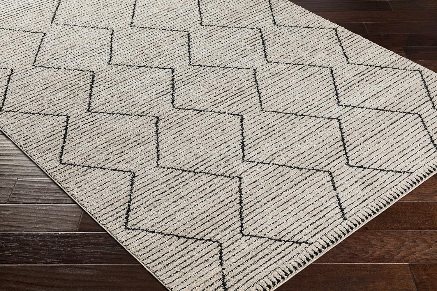 Hauteloom Casablanca Collection – Alfombra para sala de estar y dormitorio, acogedora alfombra marroquí de granja, color negro, marrón, beige, 5