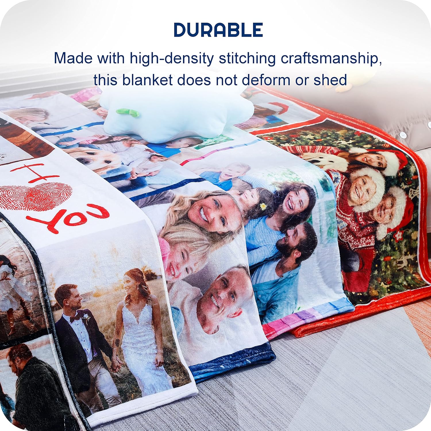 Mantas personalizadas con fotos, manta personalizada de collage de fotos, suave, con mis propias fotos, regalos personalizados para Navidad,