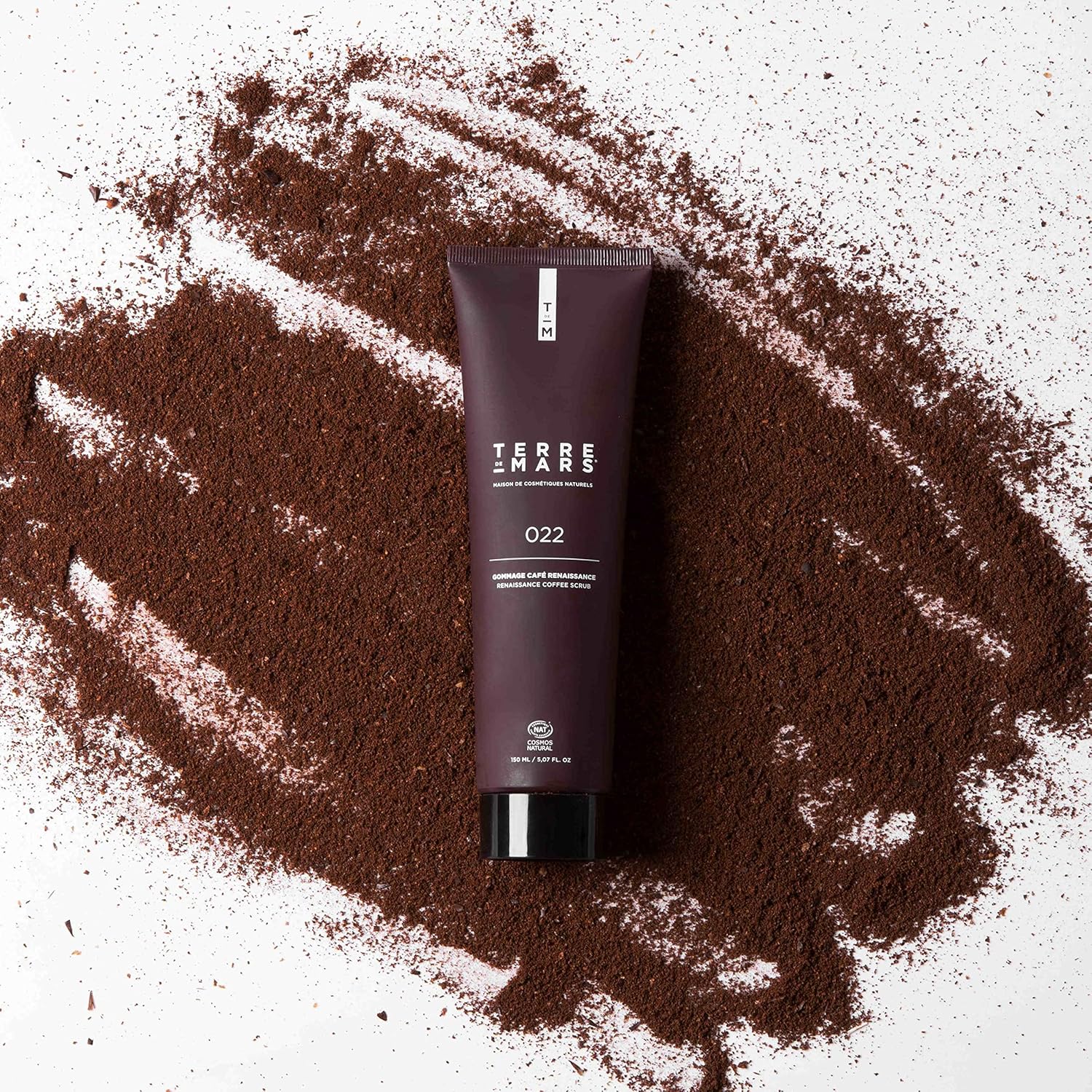 TERRE DE MARS Renaissance – Pasta exfoliante de café, certificado Cosmos Natural, infundida con café en polvo, tallo de bambú y argón, revitaliza,