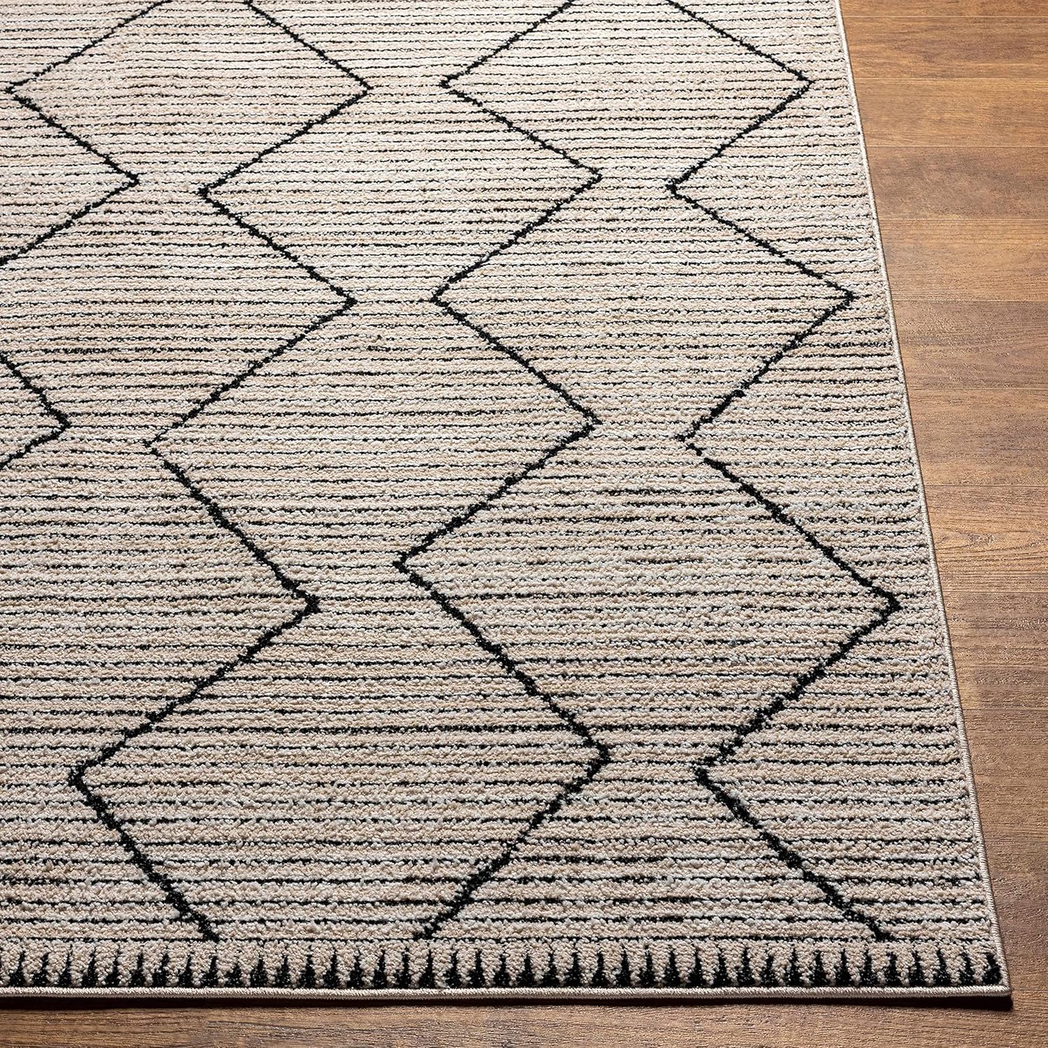 Hauteloom Casablanca Collection – Alfombra para sala de estar y dormitorio, acogedora alfombra marroquí de granja, color negro, marrón, beige, 5